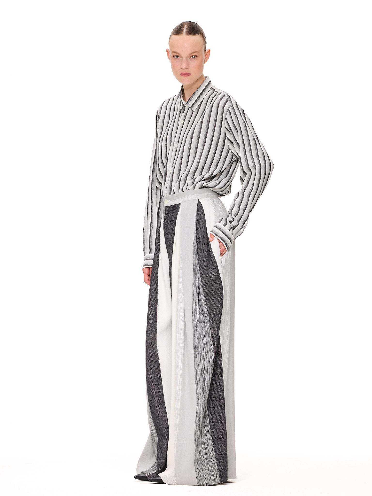 The High Waisted Trouser : Stripe 5