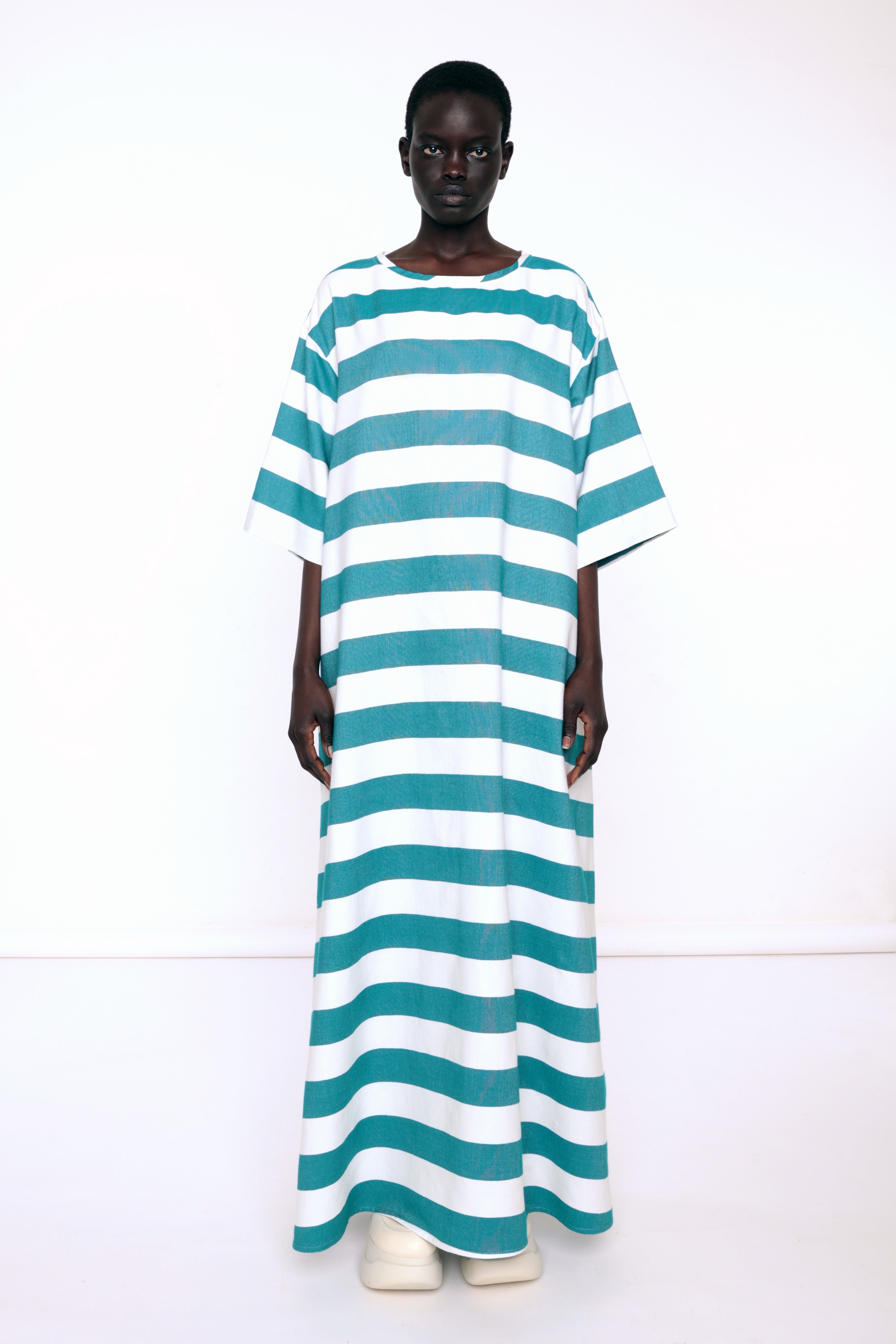 Blue striped t shirt dress online