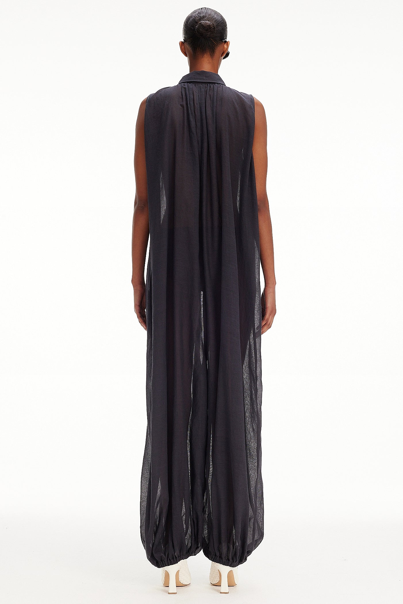 The Halter Balloon Jumpsuit -  Charcoal
