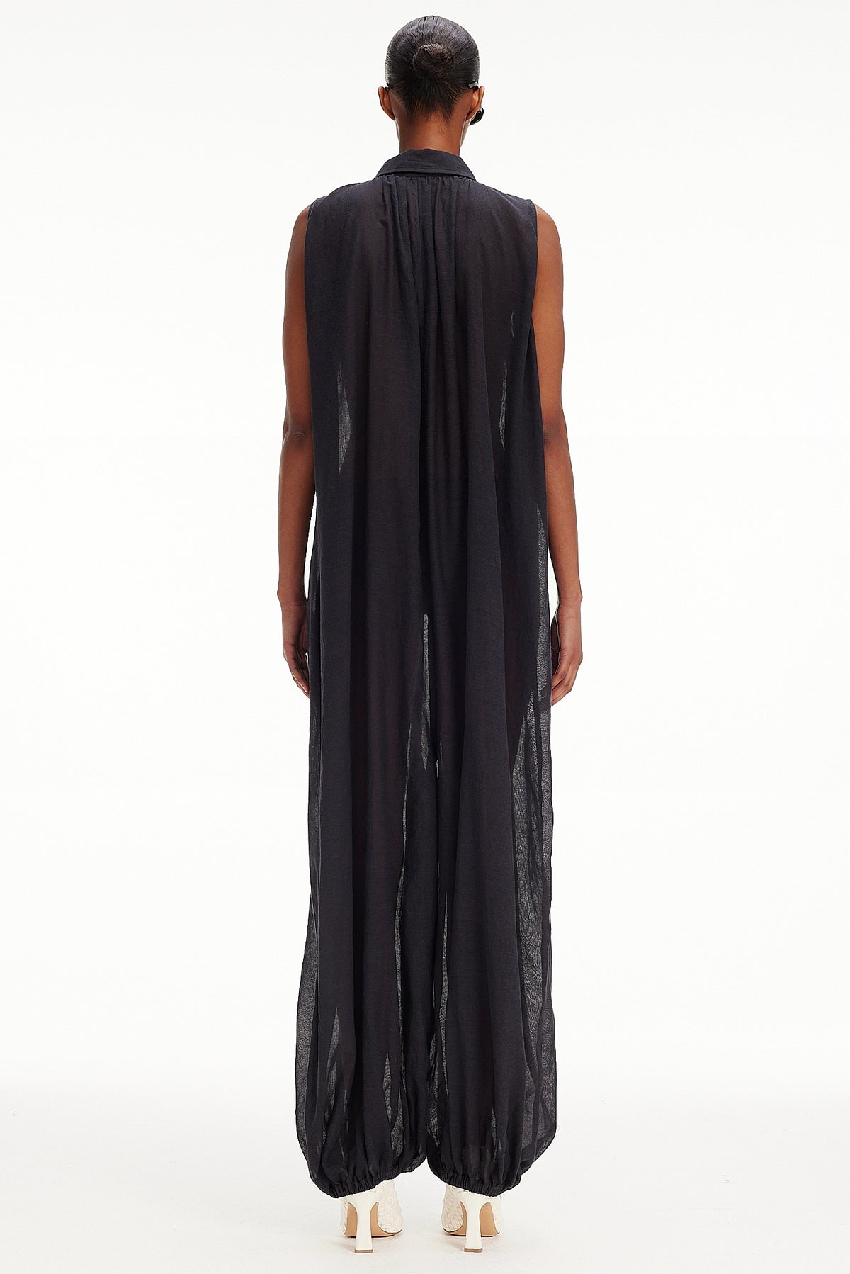 The Halter Balloon Jumpsuit -  Charcoal