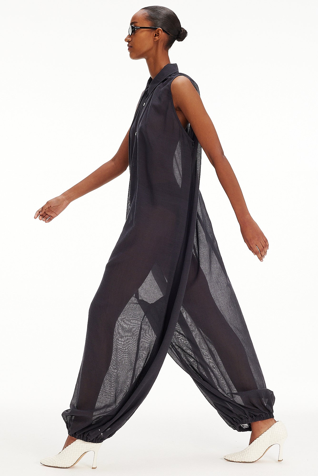 The Halter Balloon Jumpsuit -  Charcoal