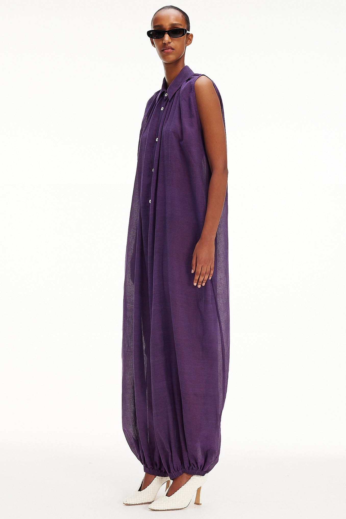 The Halter Balloon Jumpsuit -  Purple