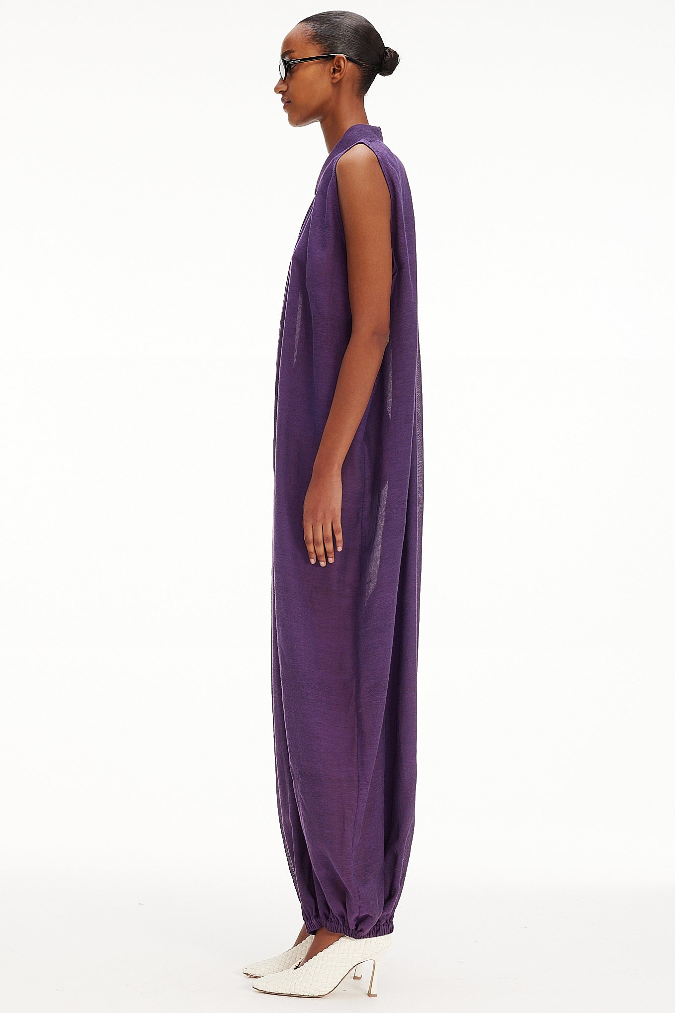 The Halter Balloon Jumpsuit -  Purple