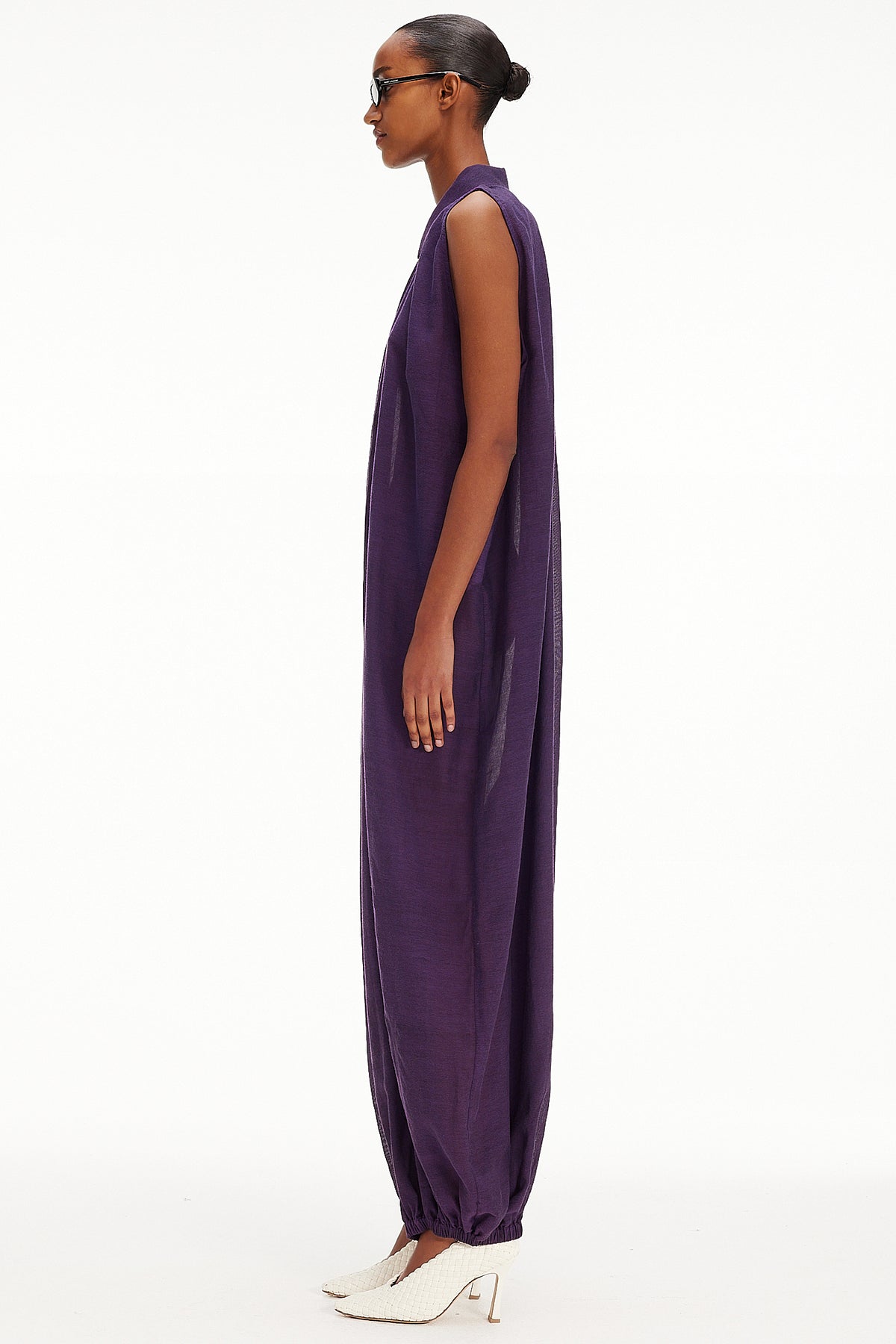 The Halter Balloon Jumpsuit -  Purple