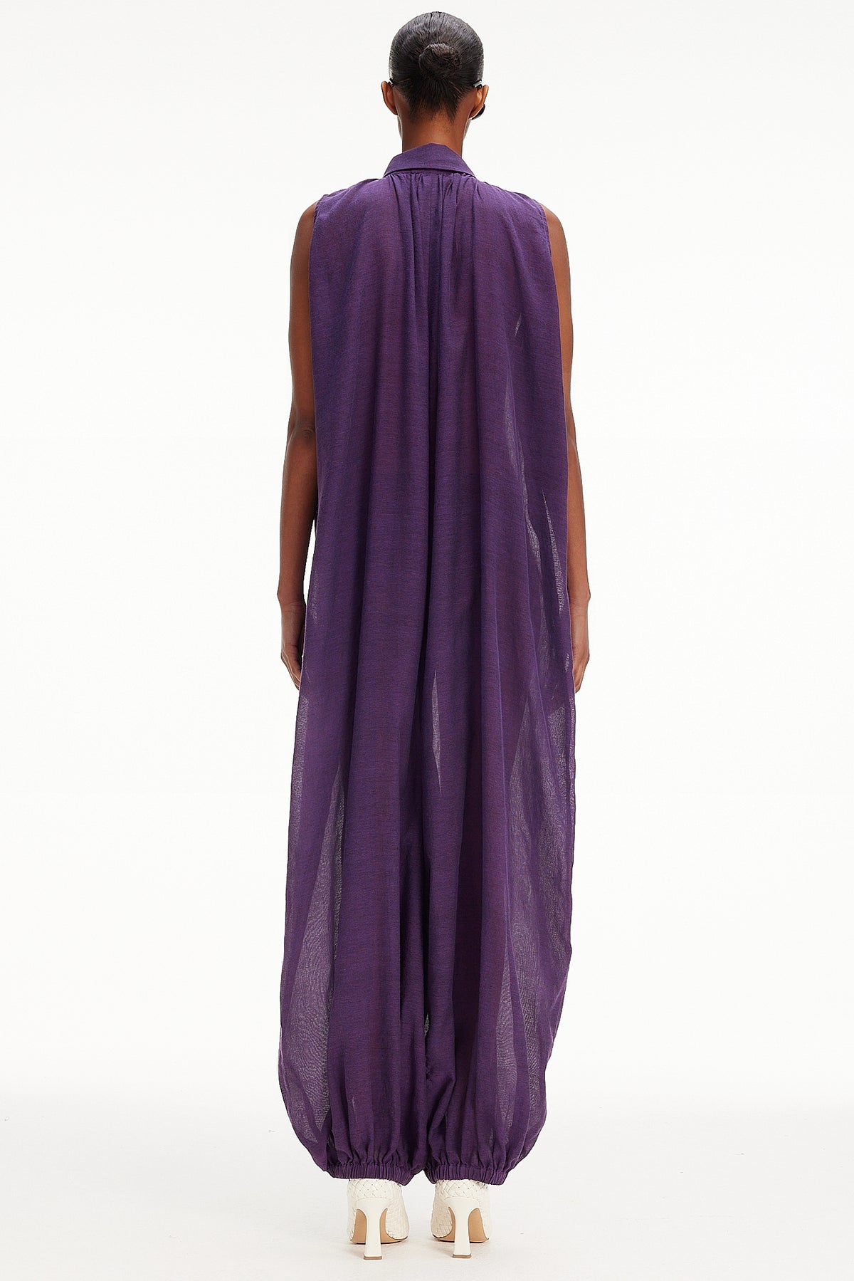 The Halter Balloon Jumpsuit -  Purple