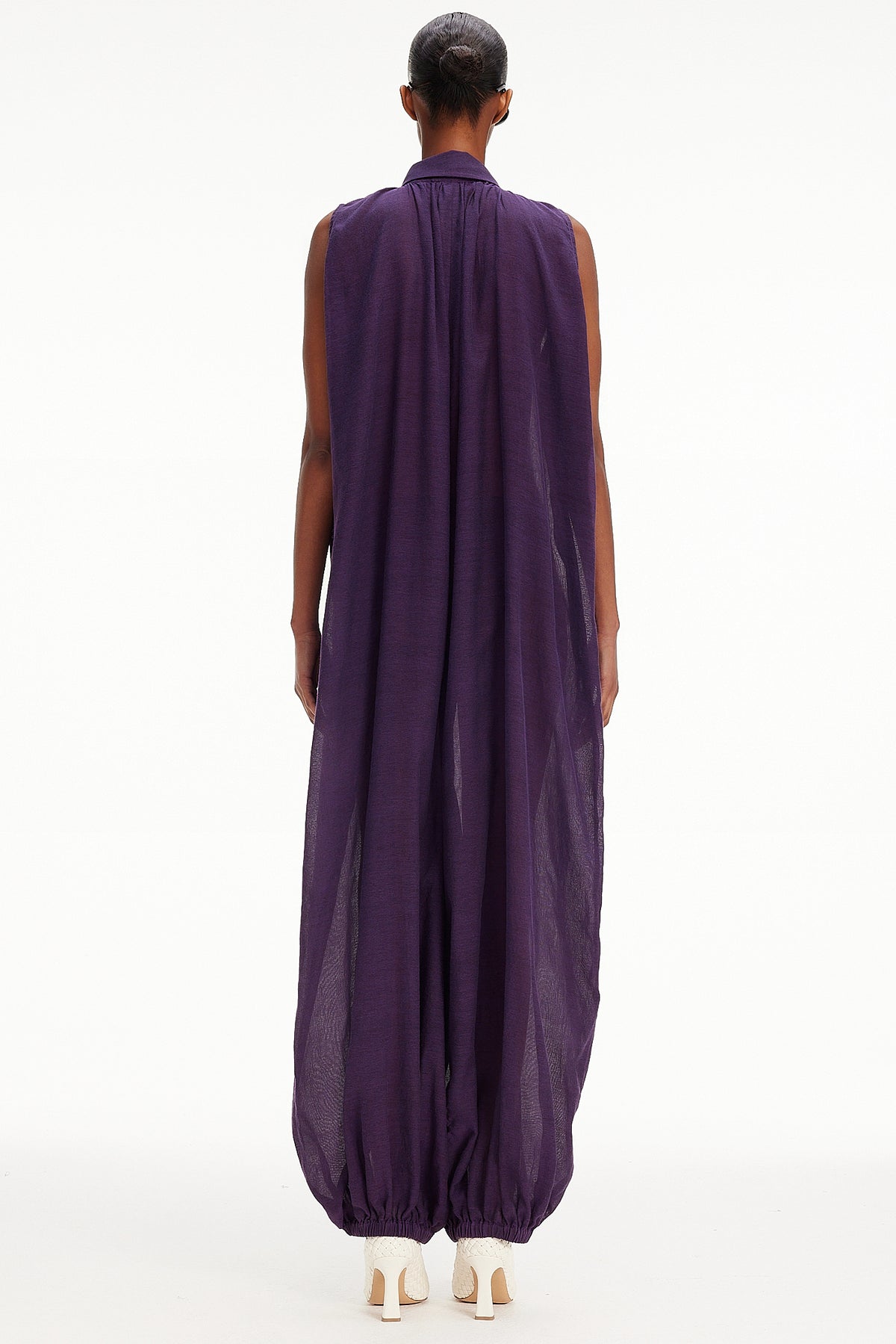 The Halter Balloon Jumpsuit -  Purple