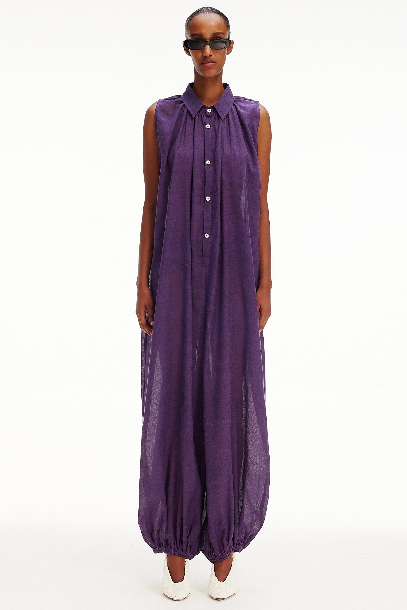 The Halter Balloon Jumpsuit -  Purple