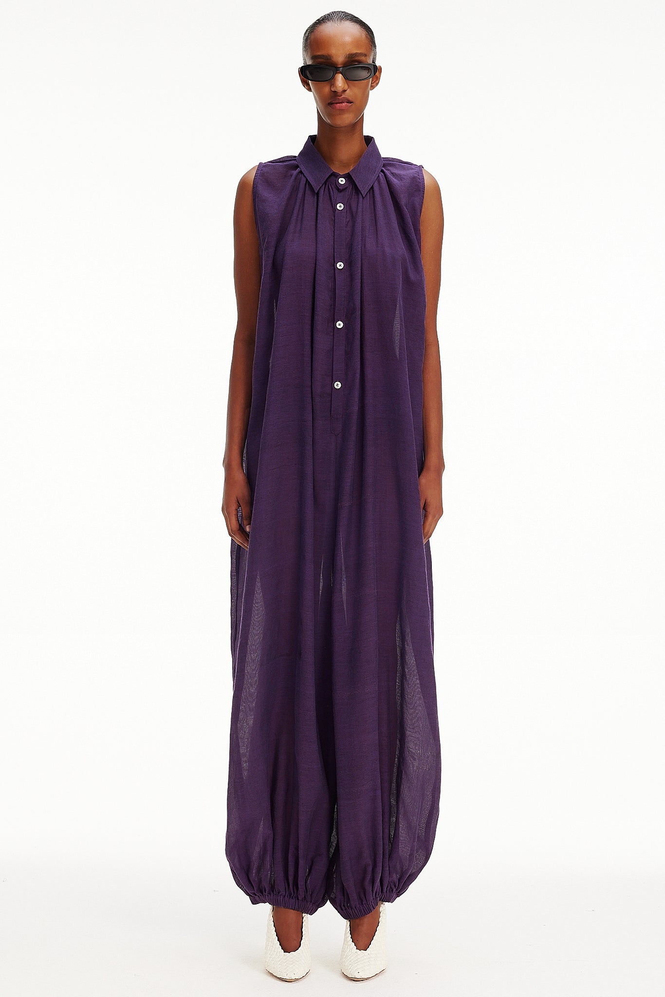 The Halter Balloon Jumpsuit -  Purple