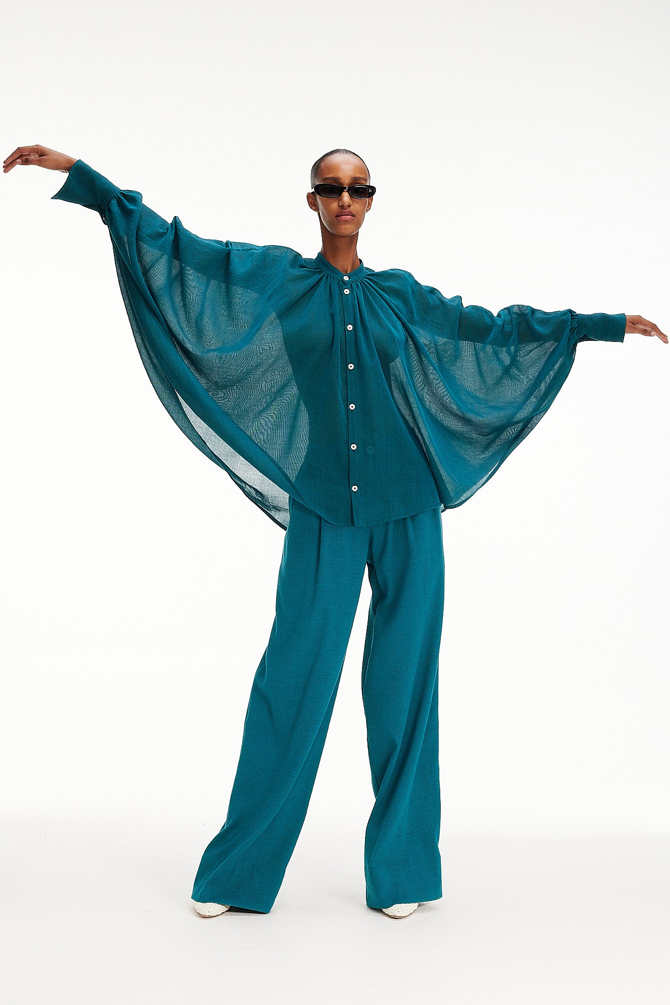 The Cape Blouse - Blue Sapphire