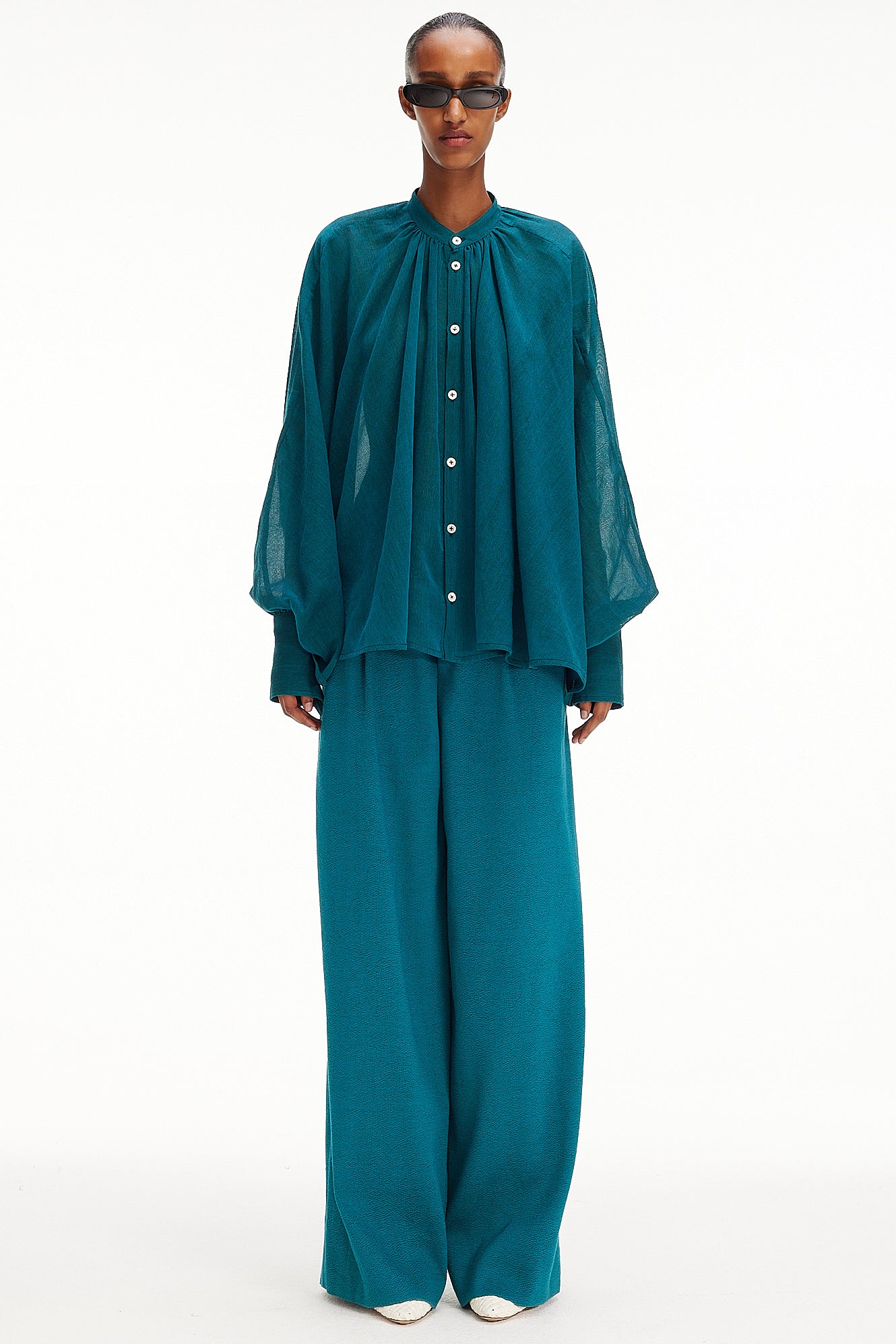 The Cape Blouse - Blue Sapphire