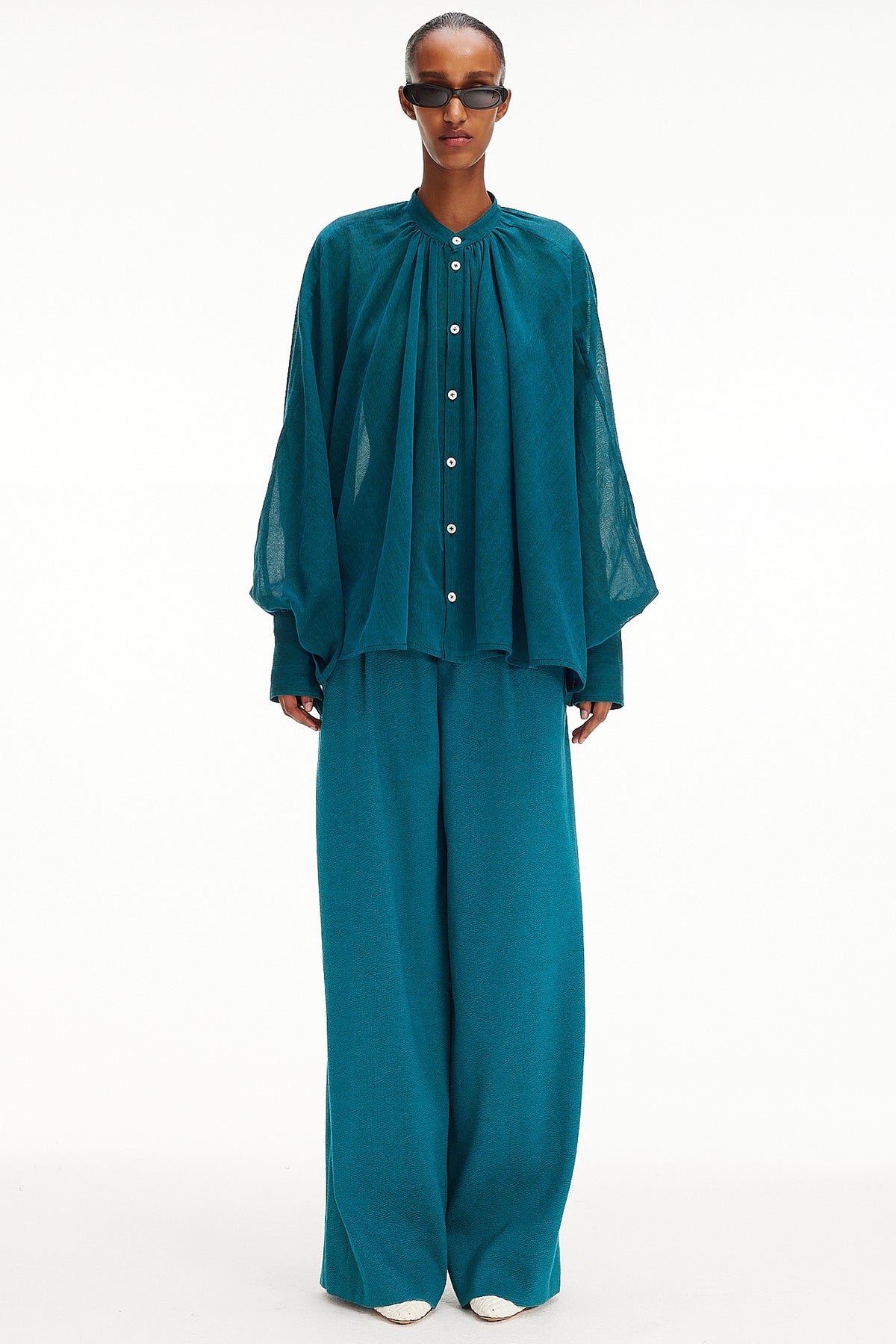 The Cape Blouse - Blue Sapphire