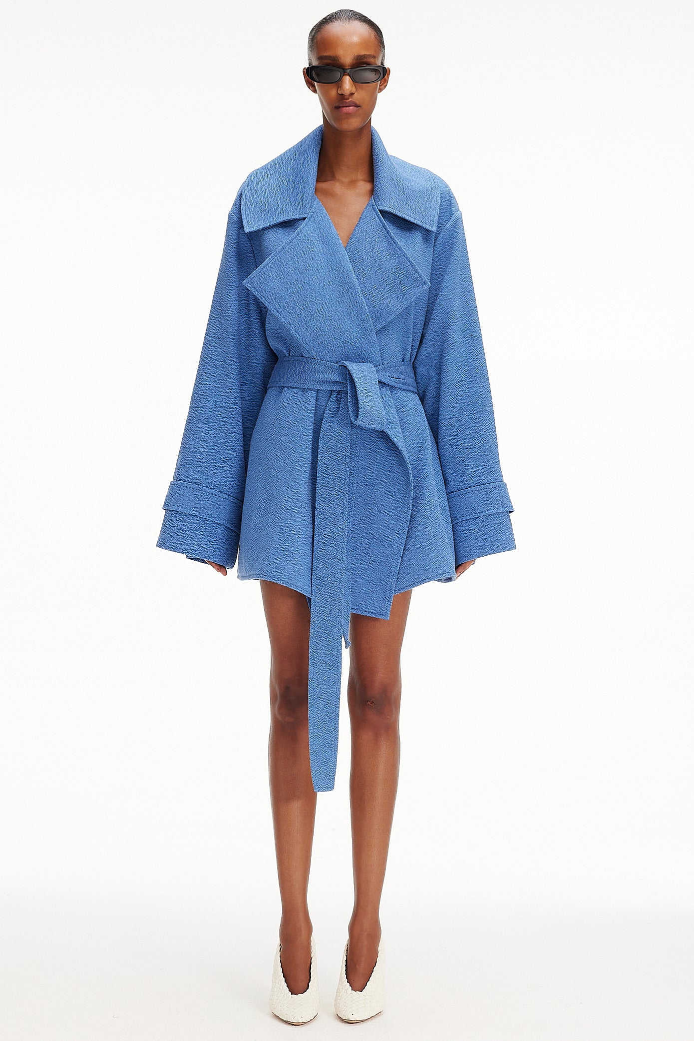 The Cropped Trench Coat : Parisien Blue