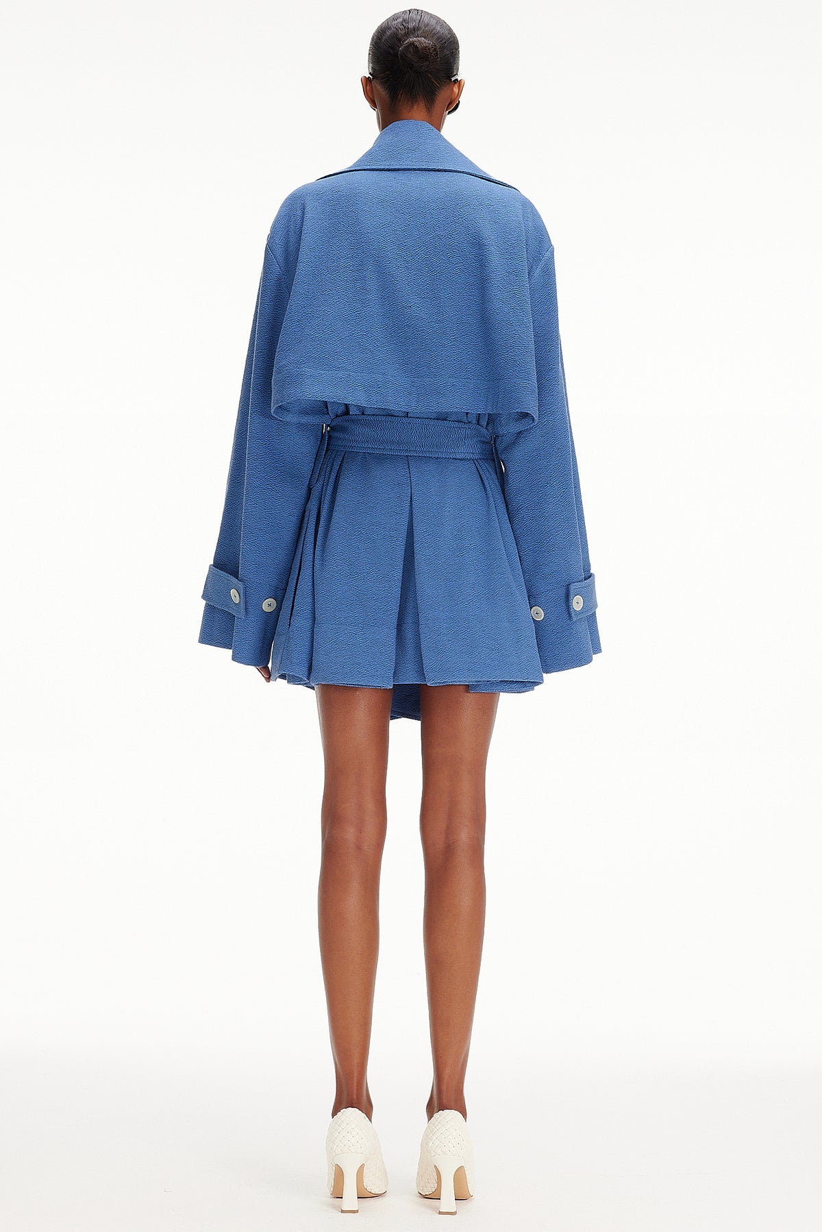 The Cropped Trench Coat : Parisien Blue
