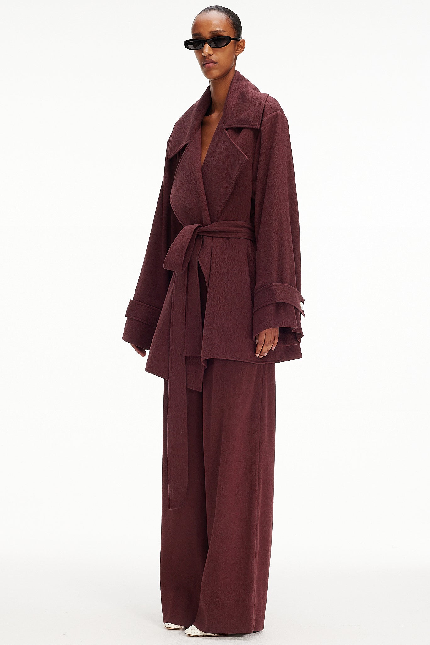 The Cropped Trench Coat : Mahogany