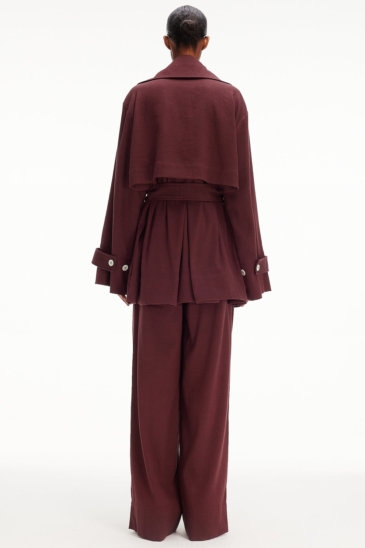 The Cropped Trench Coat : Mahogany