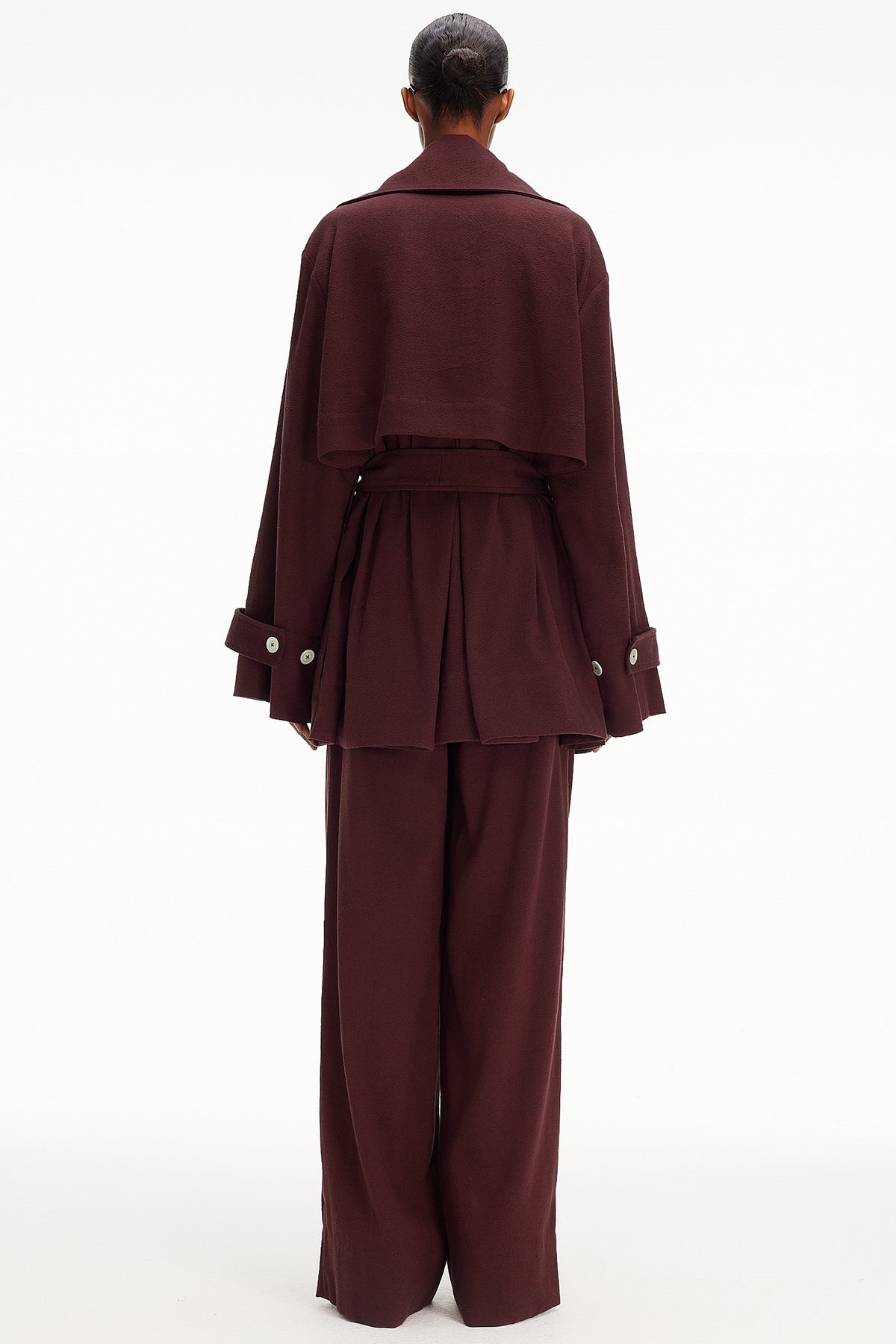 The Cropped Trench Coat : Mahogany