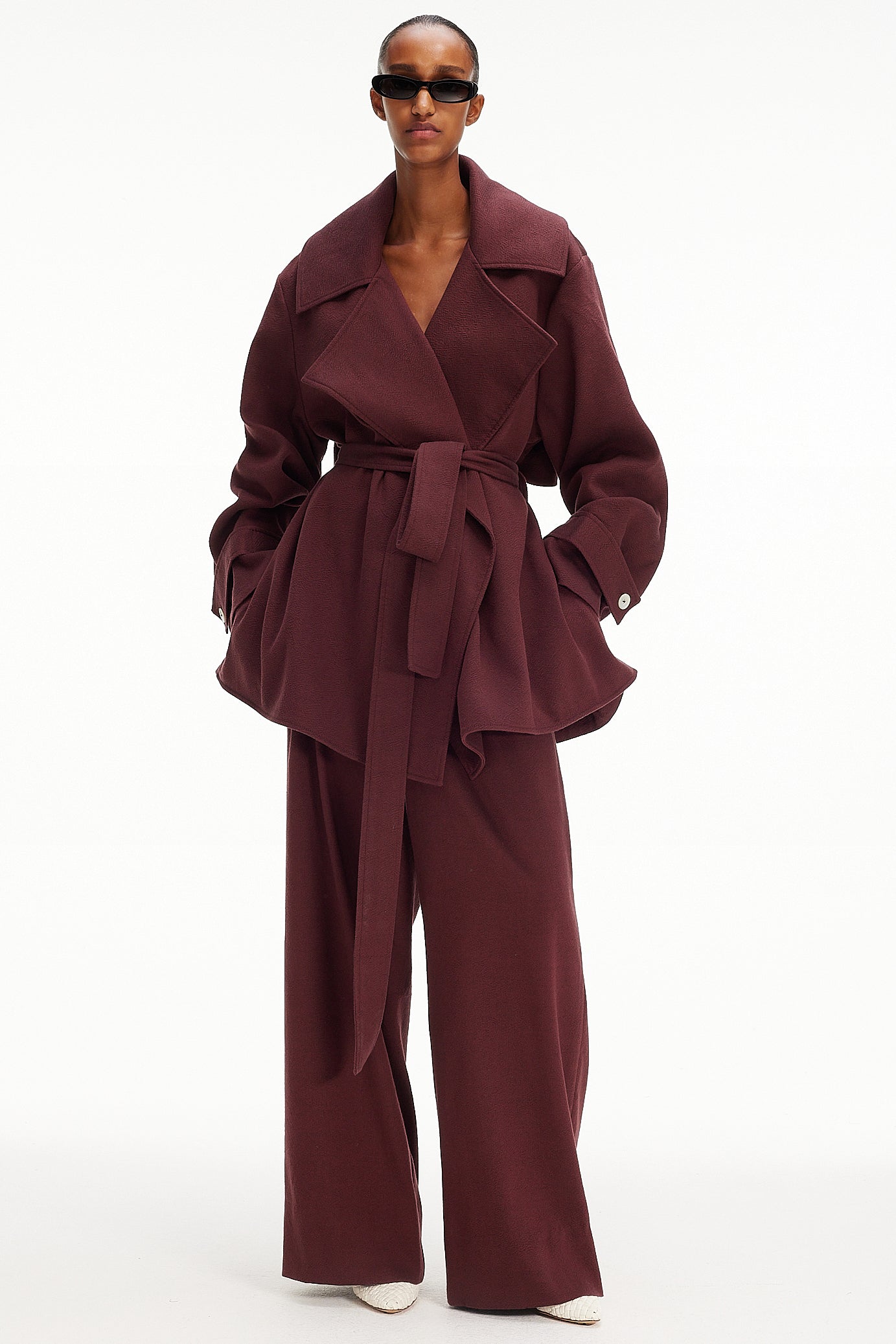 The Cropped Trench Coat : Mahogany