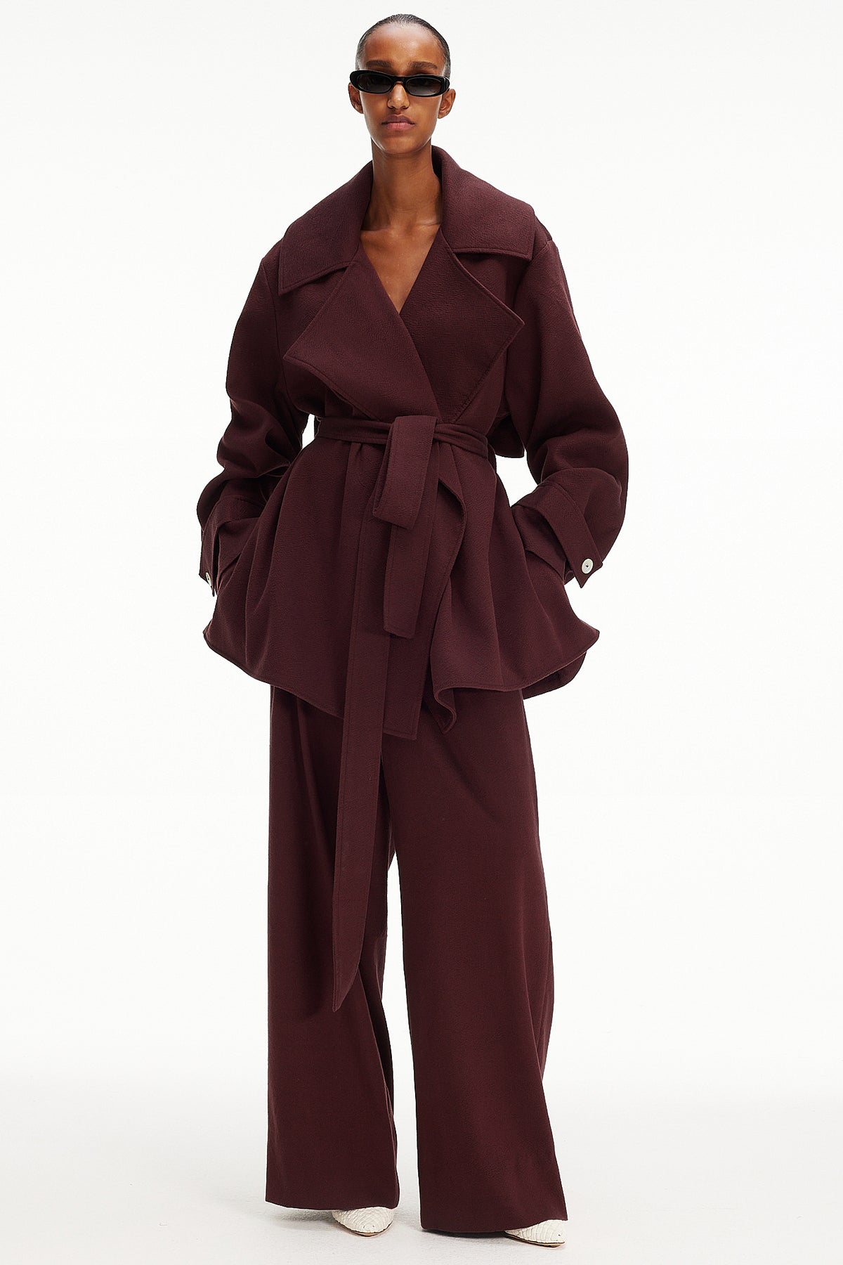 The Cropped Trench Coat : Mahogany