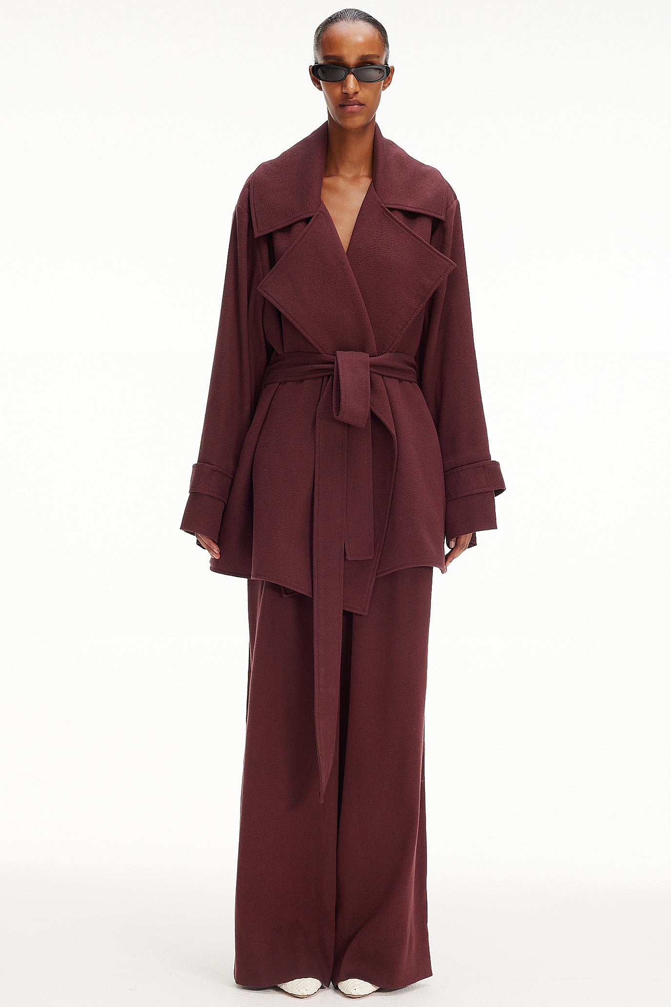 The Cropped Trench Coat : Mahogany