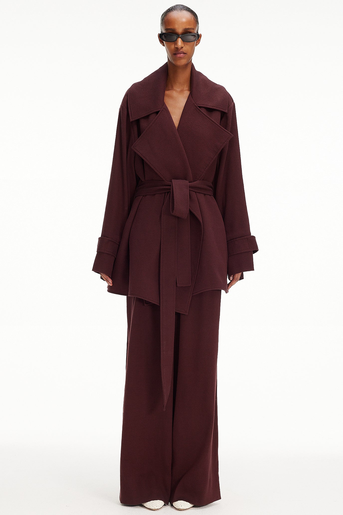 The Cropped Trench Coat : Mahogany
