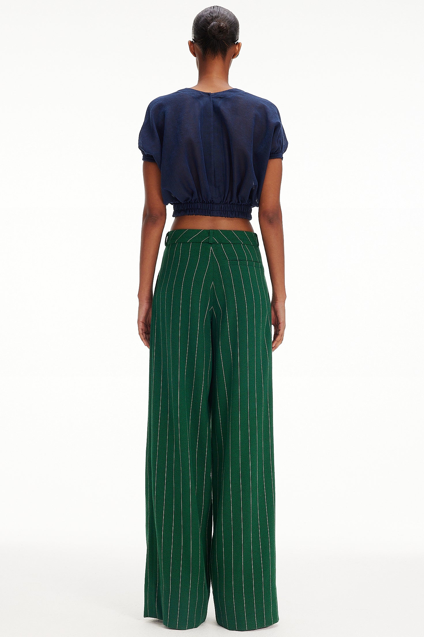 The Trouser - Green Pinstripe