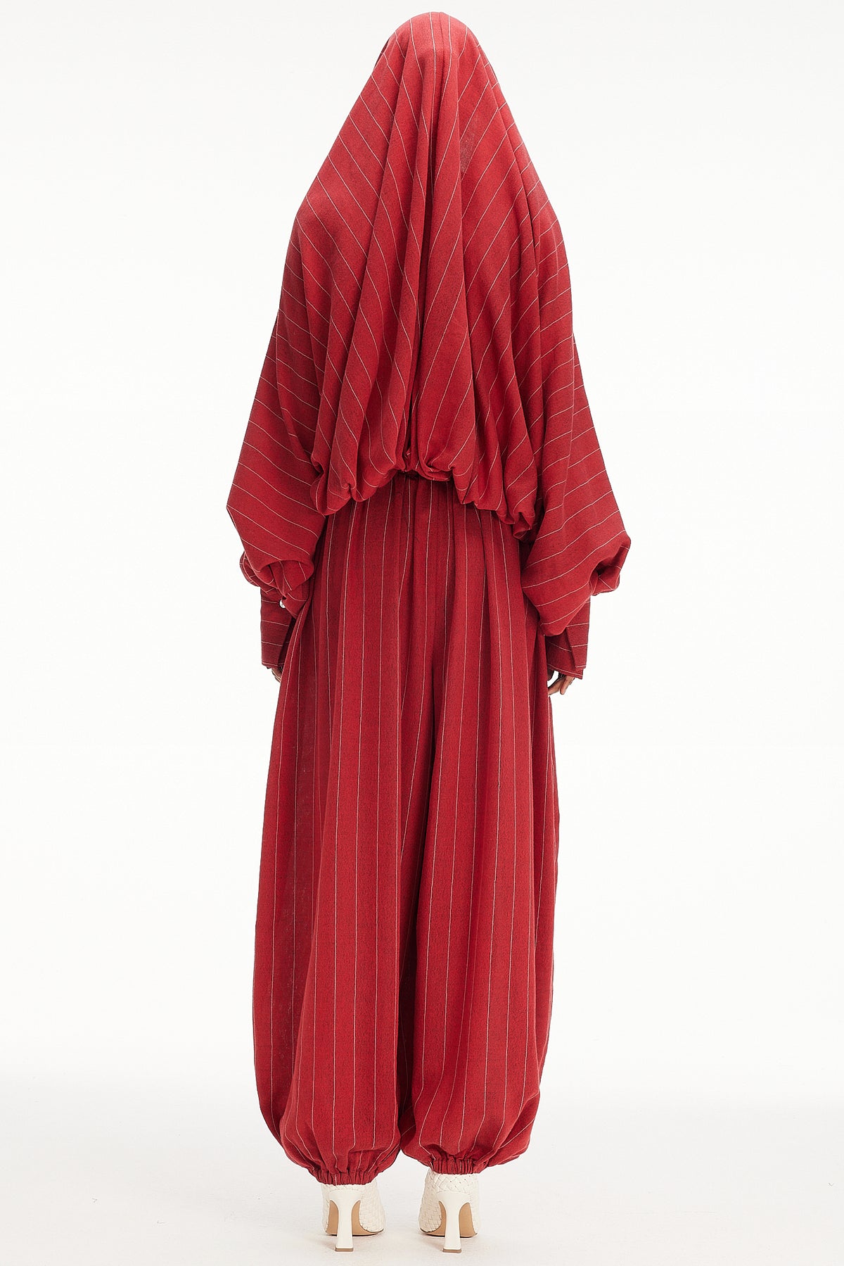 The Hooded Top - Red Pinstripe