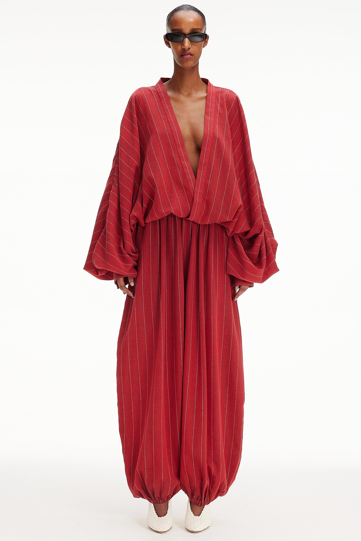 The Hooded Top - Red Pinstripe