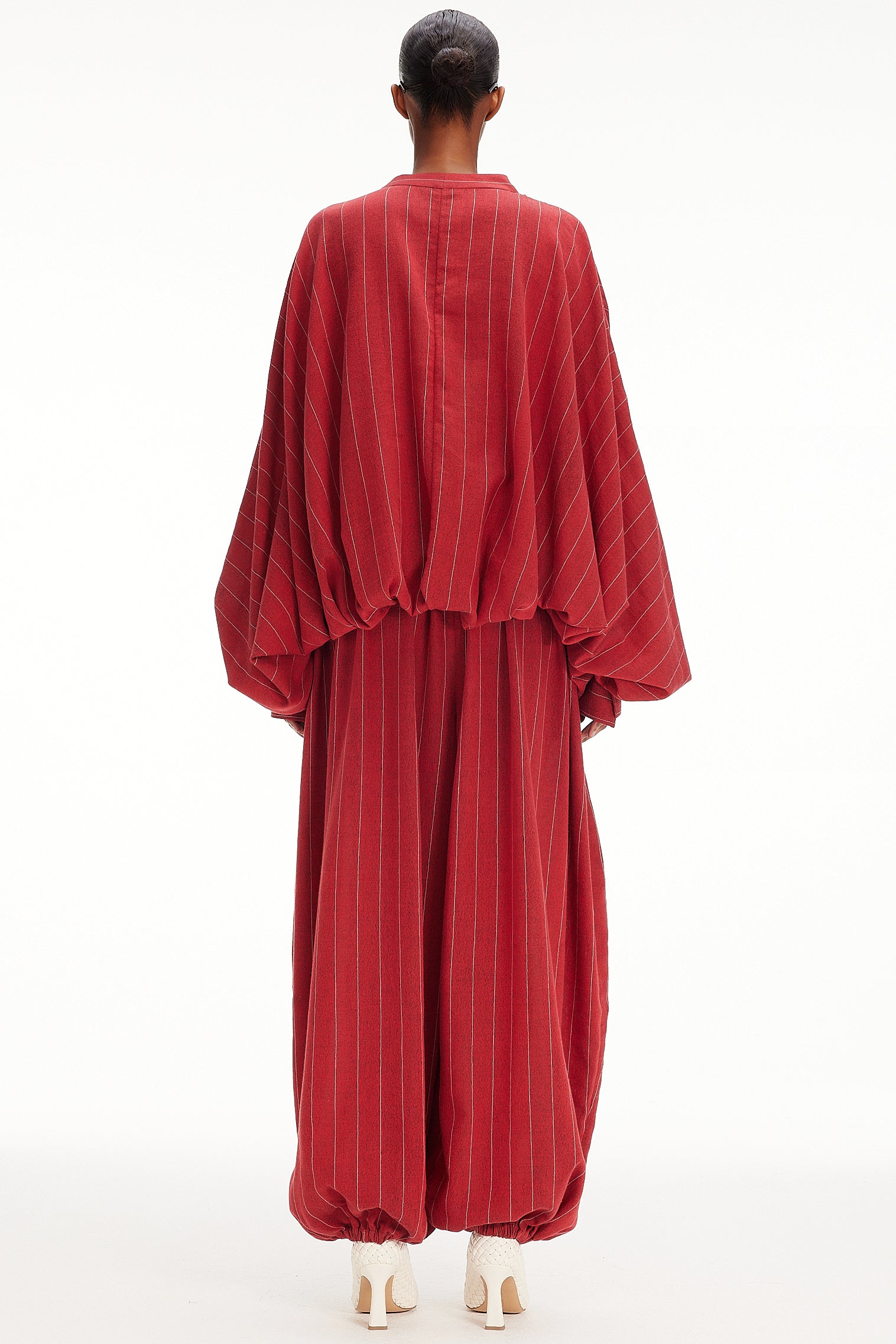The Hooded Top - Red Pinstripe