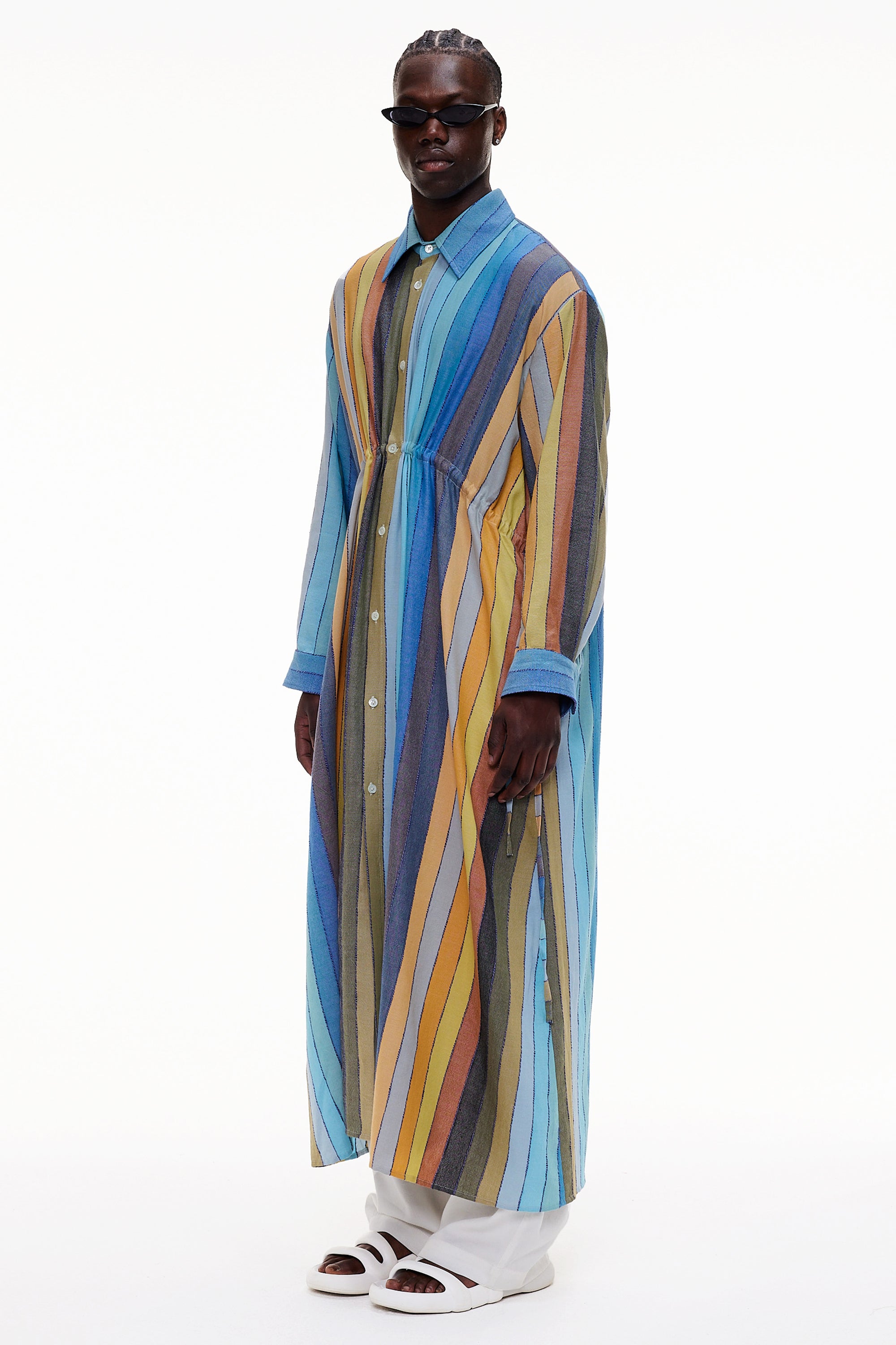 The Drawstring Shirt Dress - Stripe 29