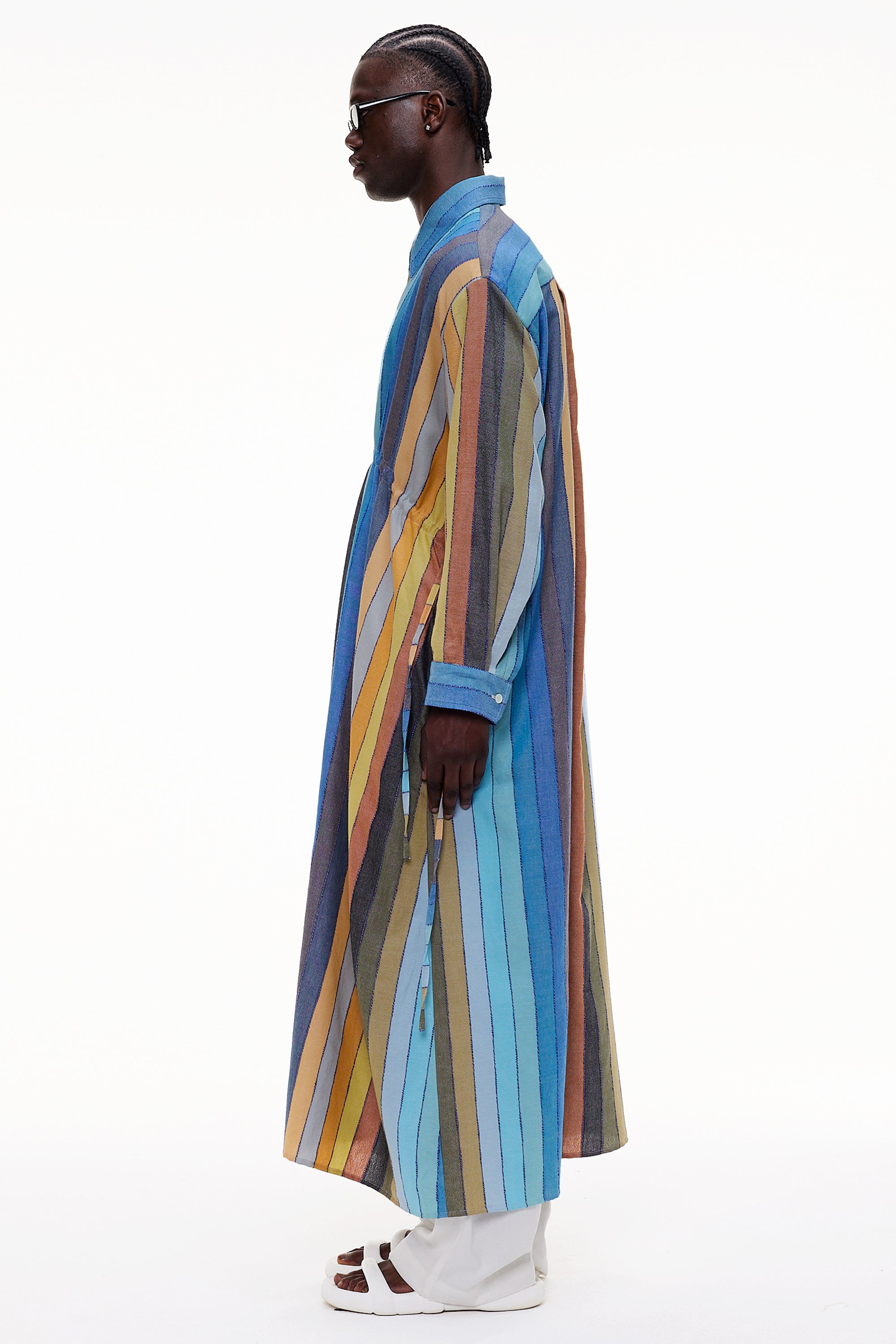 The Drawstring Shirt Dress - Stripe 29