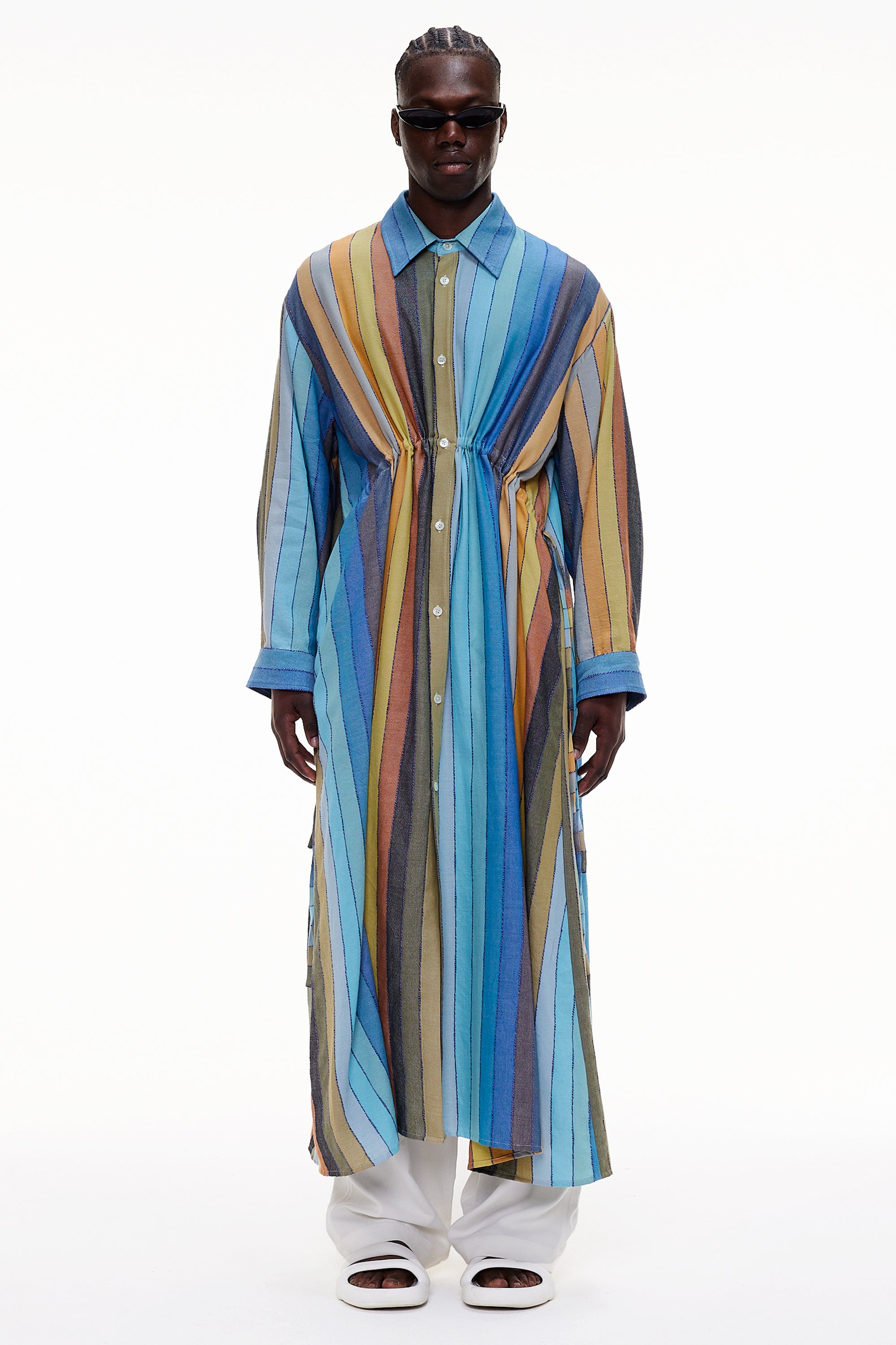 The Drawstring Shirt Dress - Stripe 29