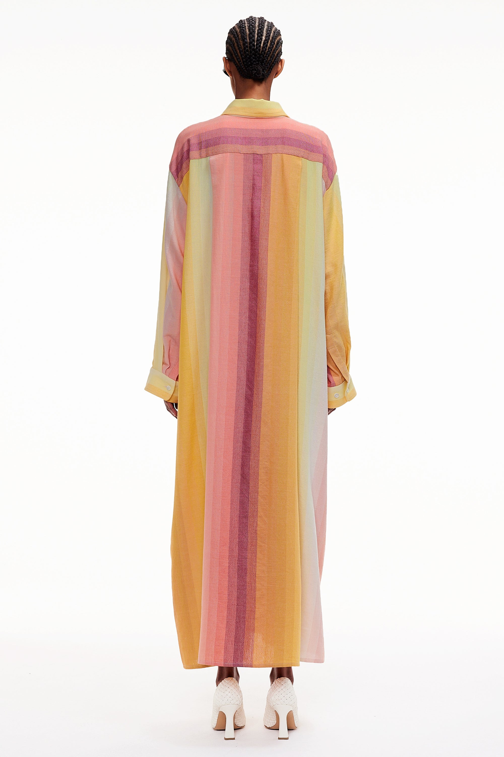 The Drawstring Shirt Dress - Stripe 74