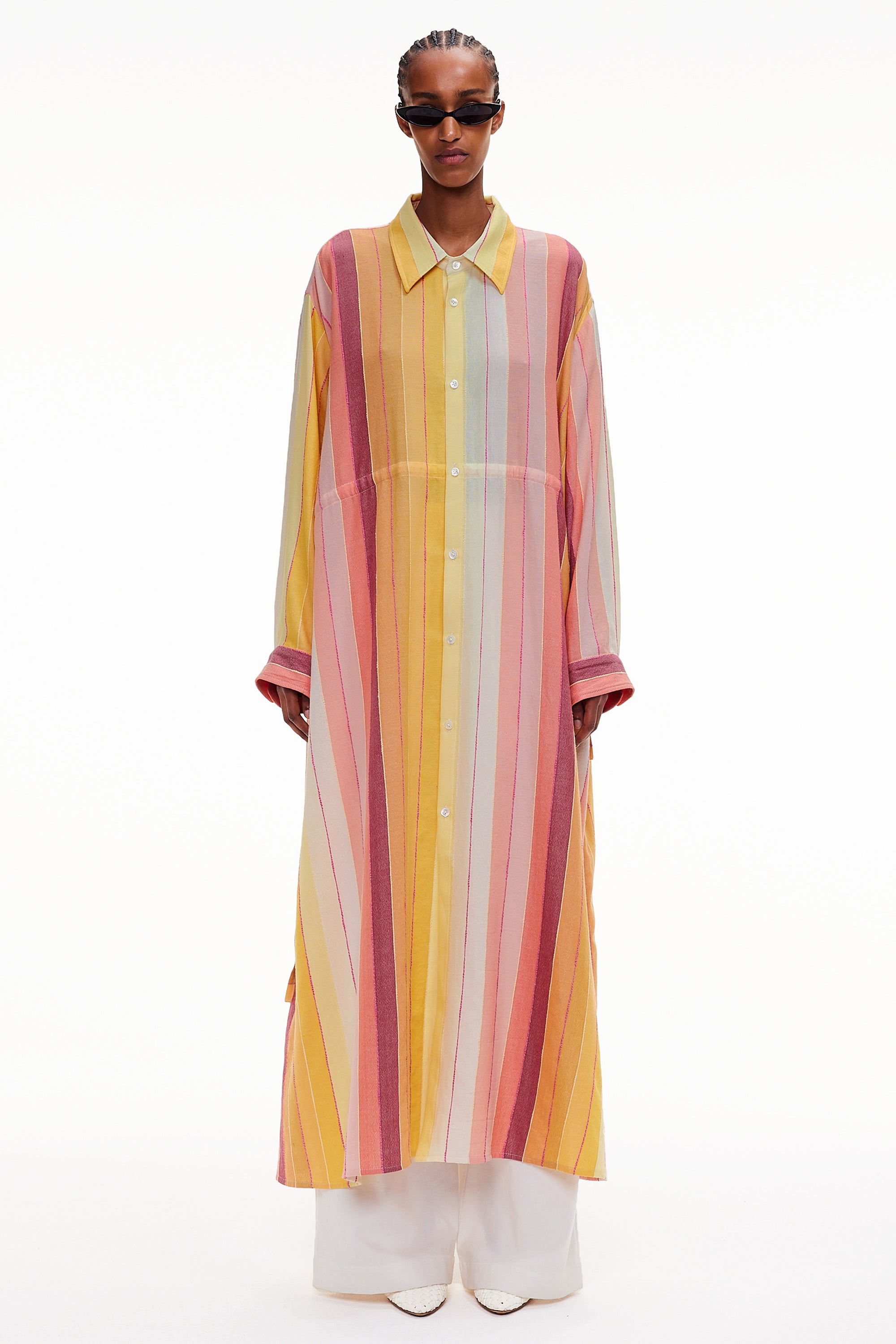 The Drawstring Shirt Dress - Stripe 81