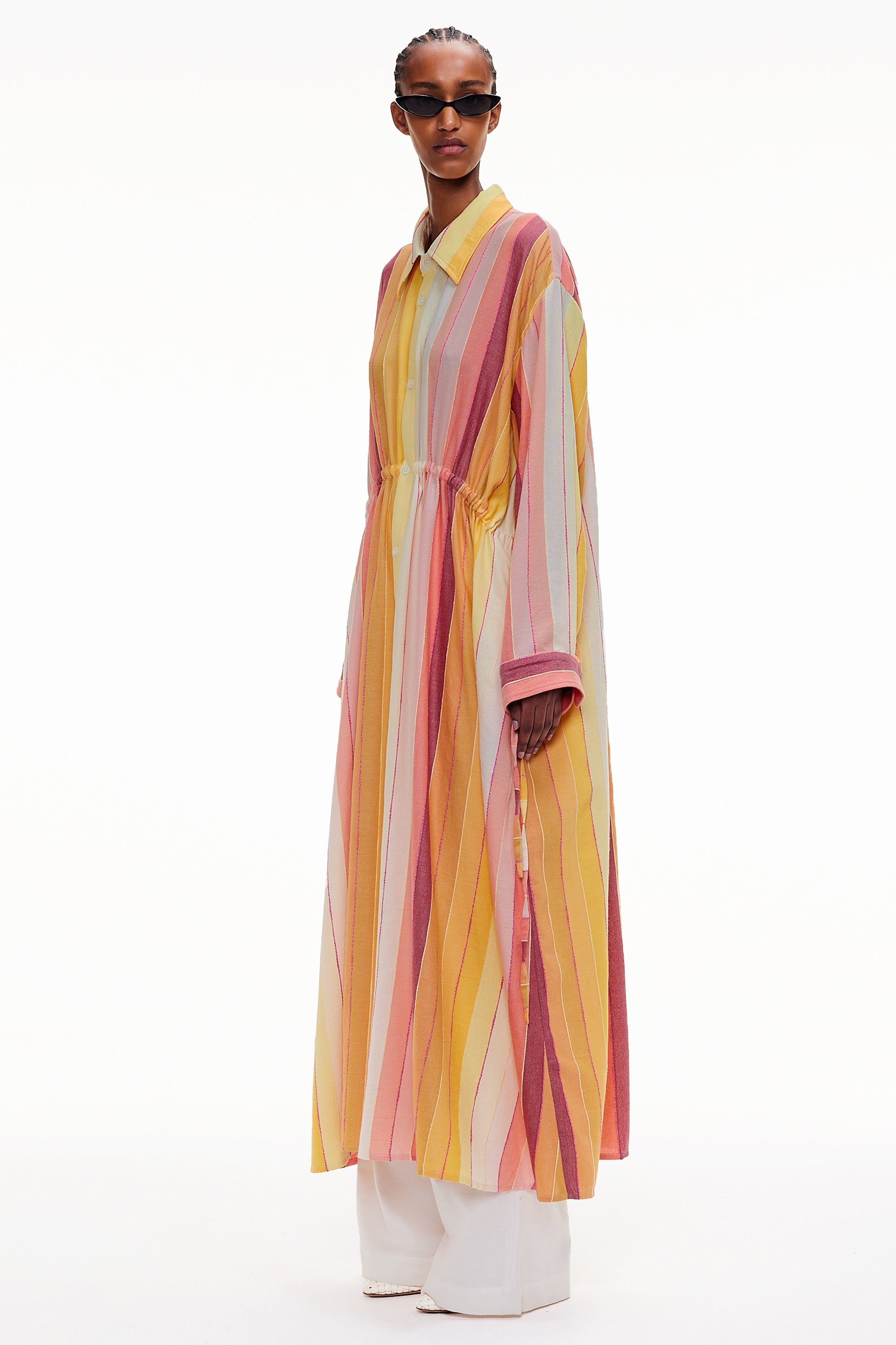 The Drawstring Shirt Dress - Stripe 81