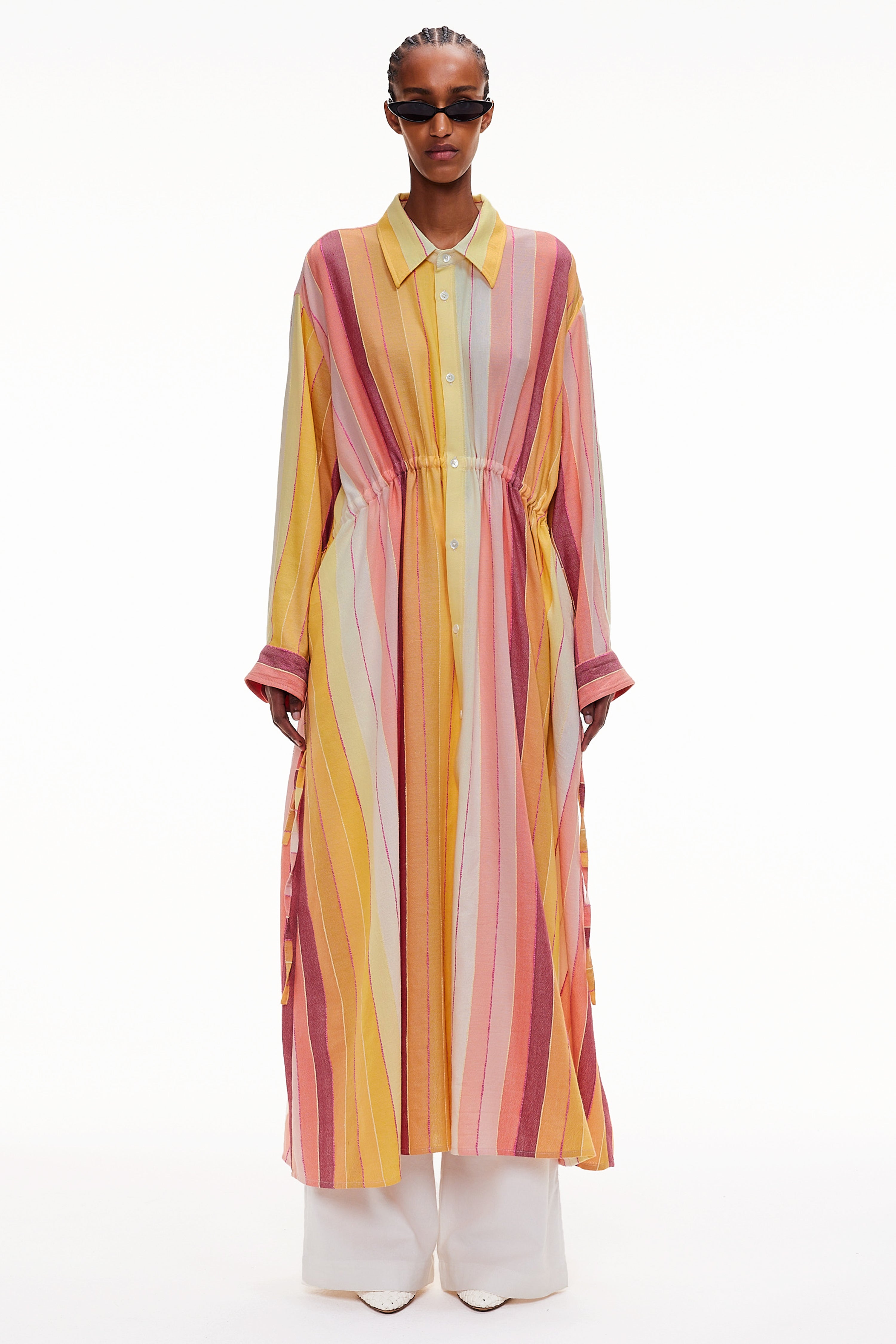 The Drawstring Shirt Dress - Stripe 81