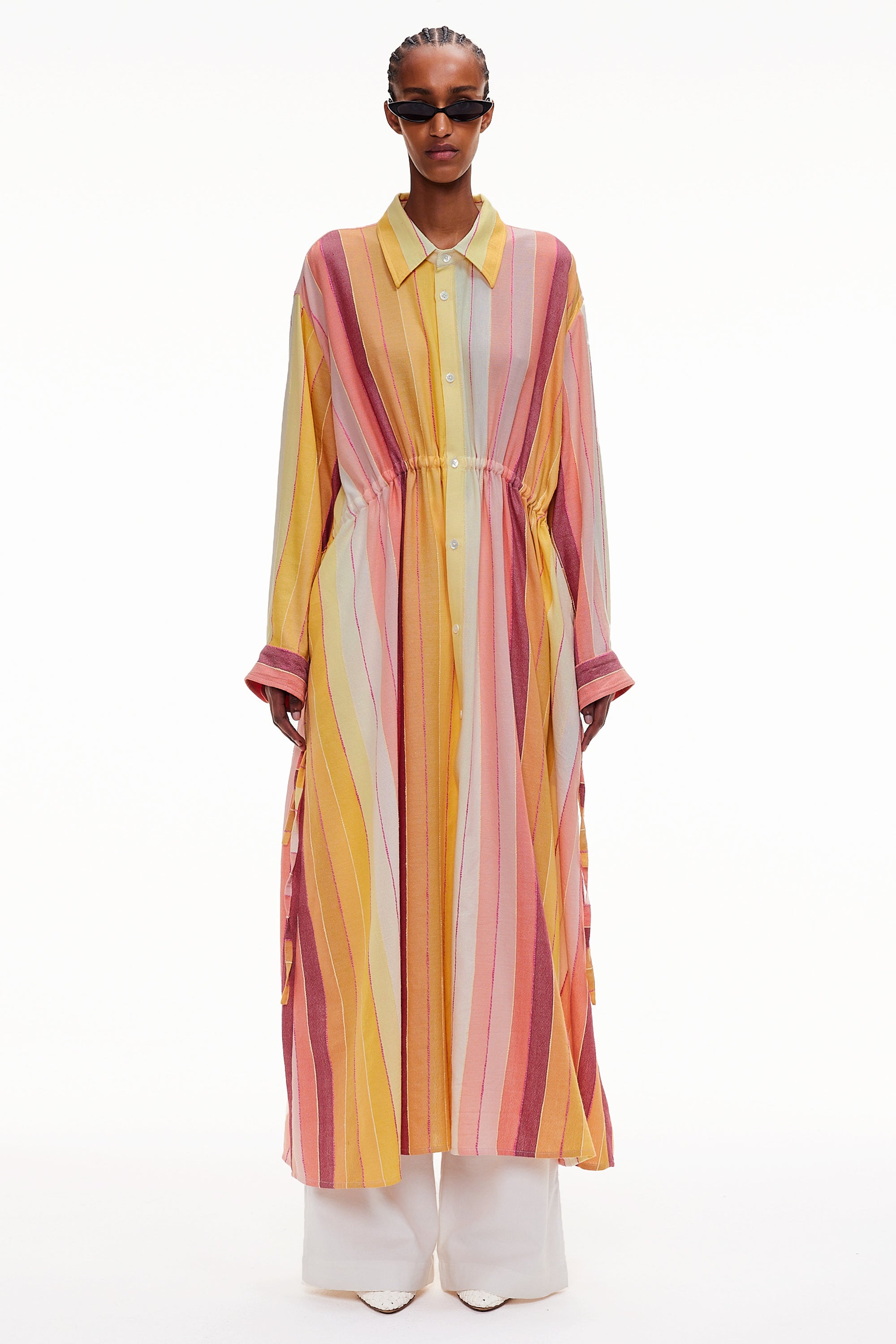 The Drawstring Shirt Dress - Stripe 81