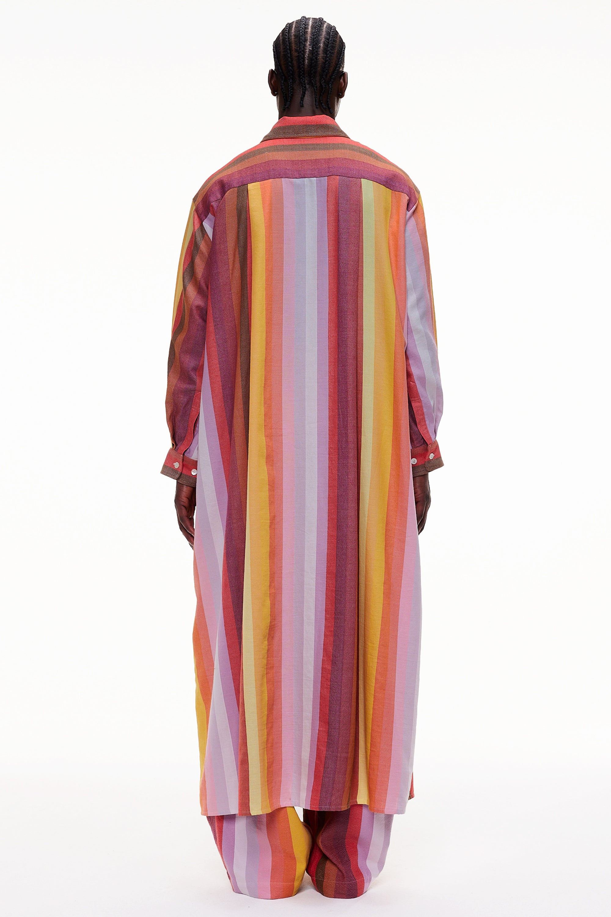 The Drawstring Shirt Dress - Stripe 65
