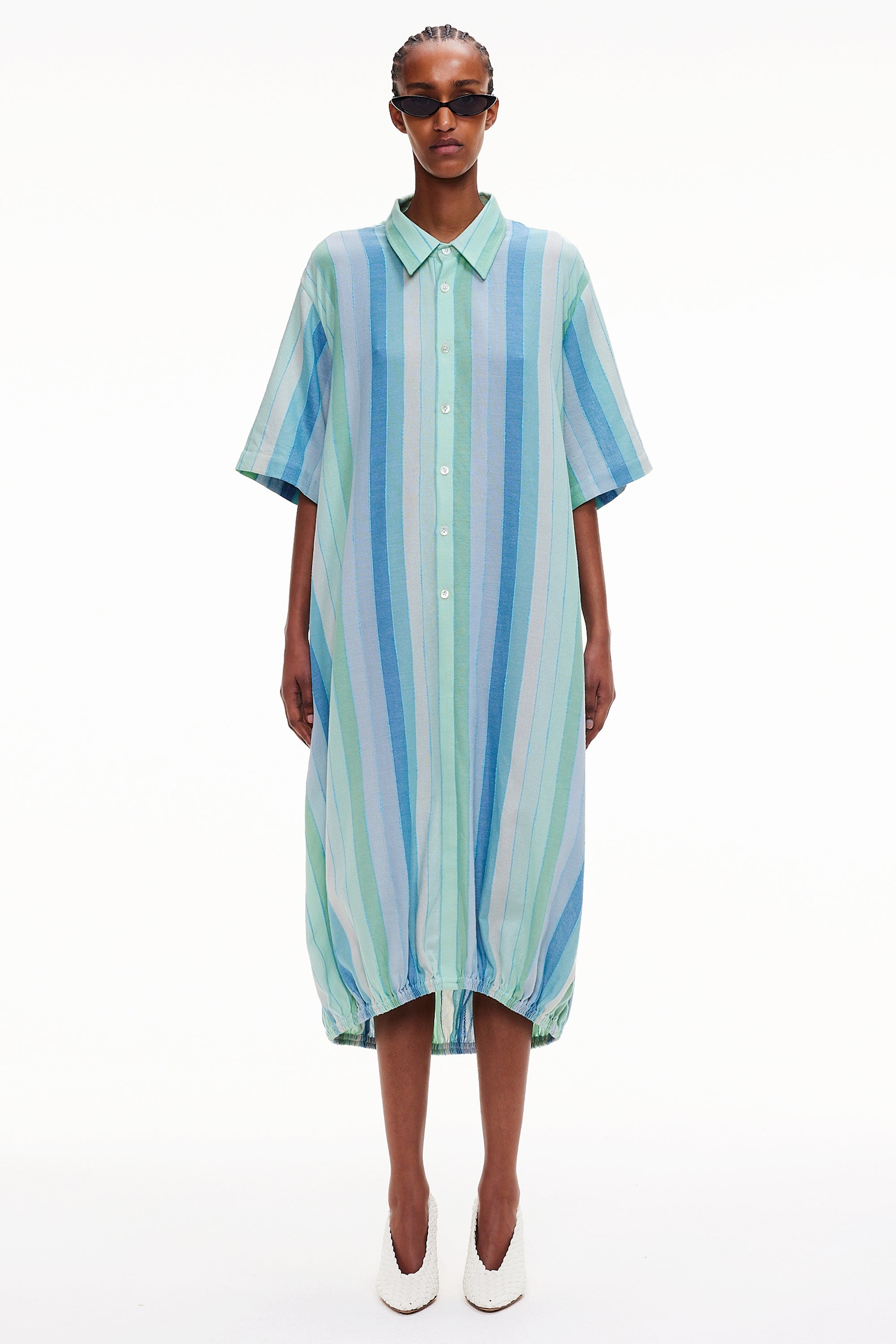 The Balloon Shirt Dress - Stripe 45