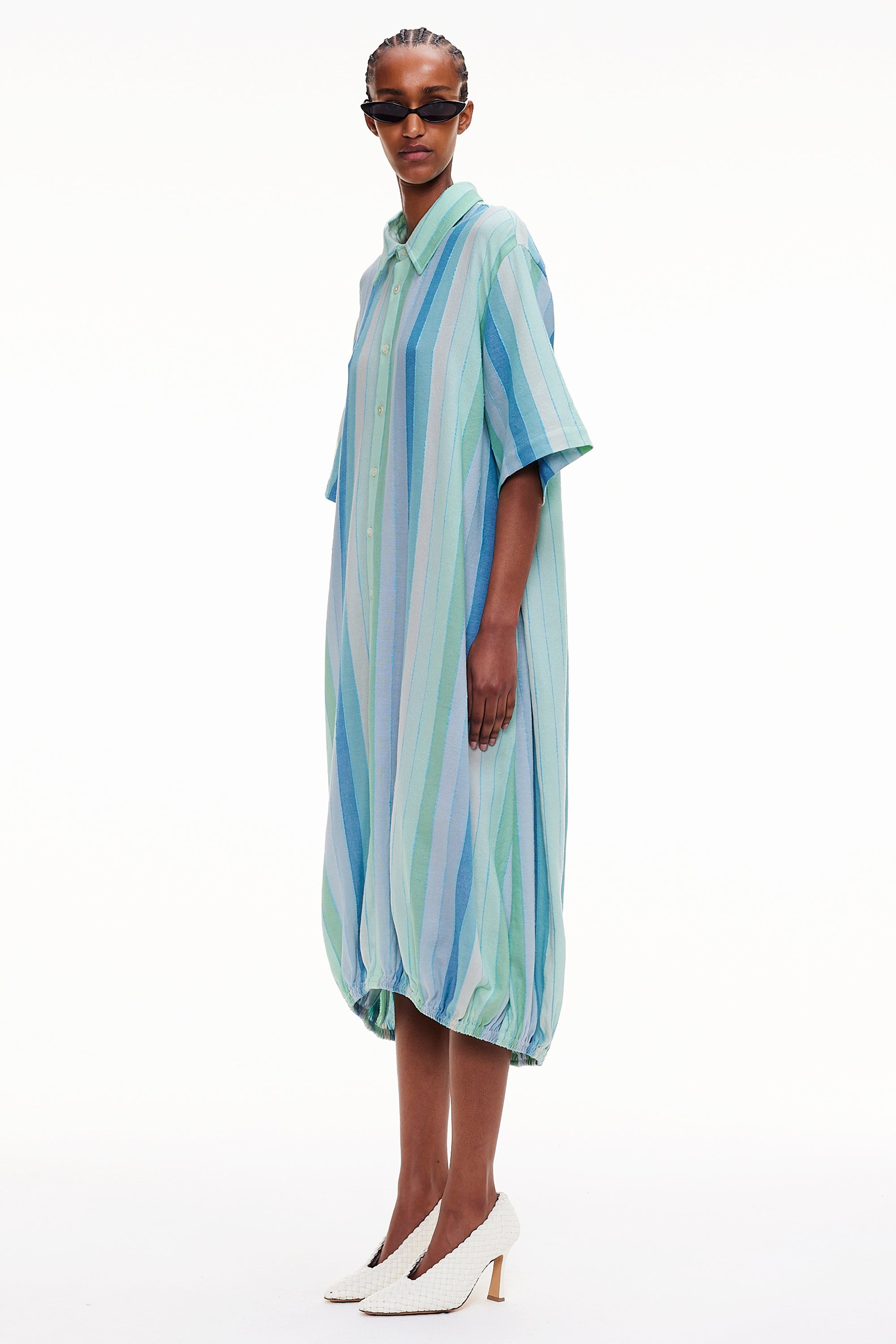 The Balloon Shirt Dress - Stripe 45