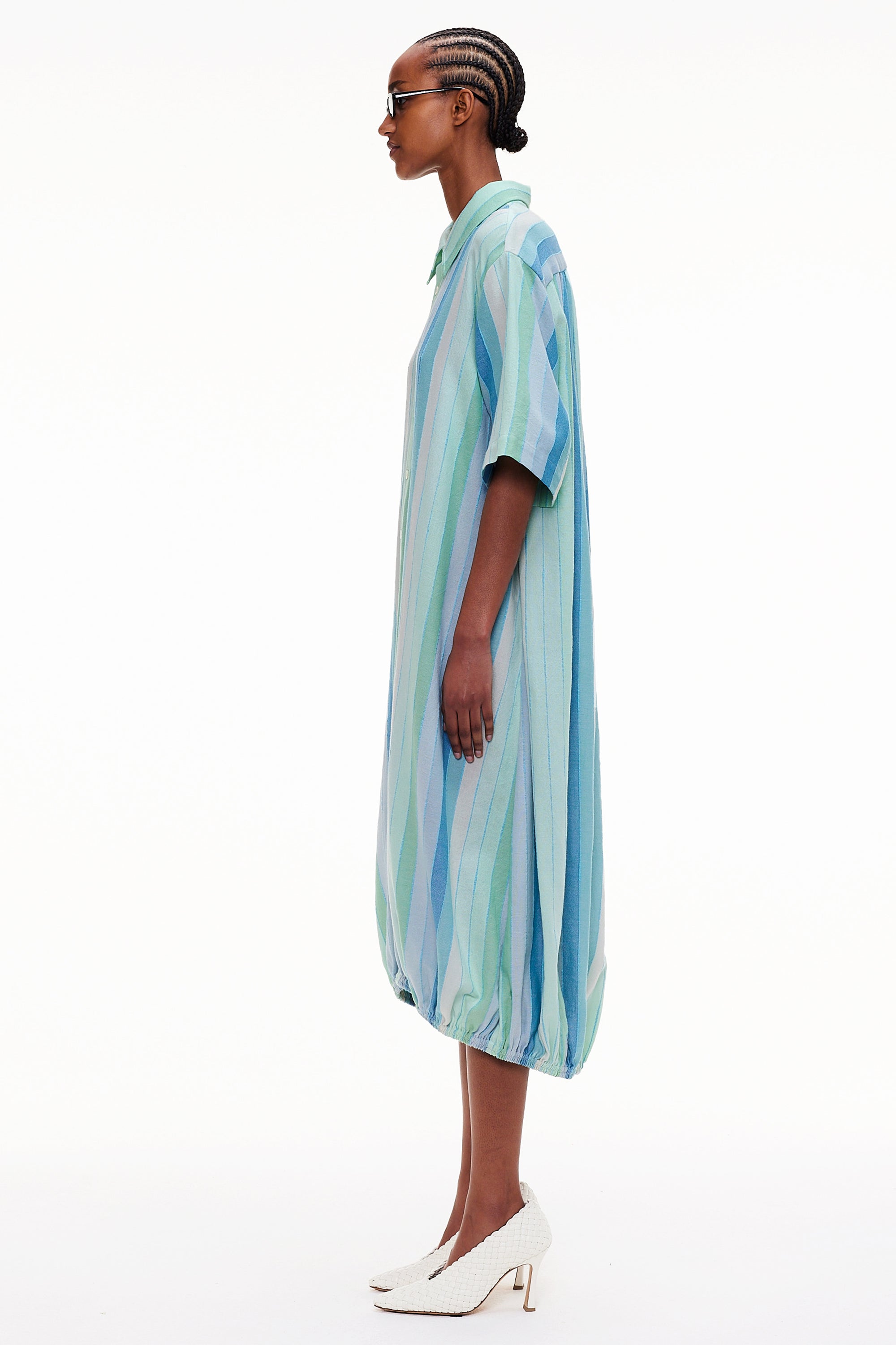The Balloon Shirt Dress - Stripe 45