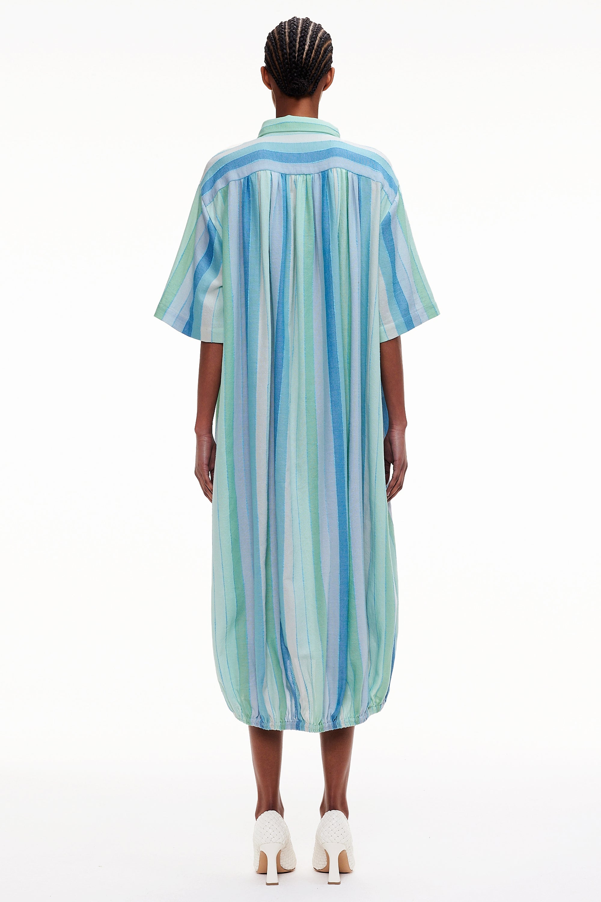 The Balloon Shirt Dress - Stripe 45