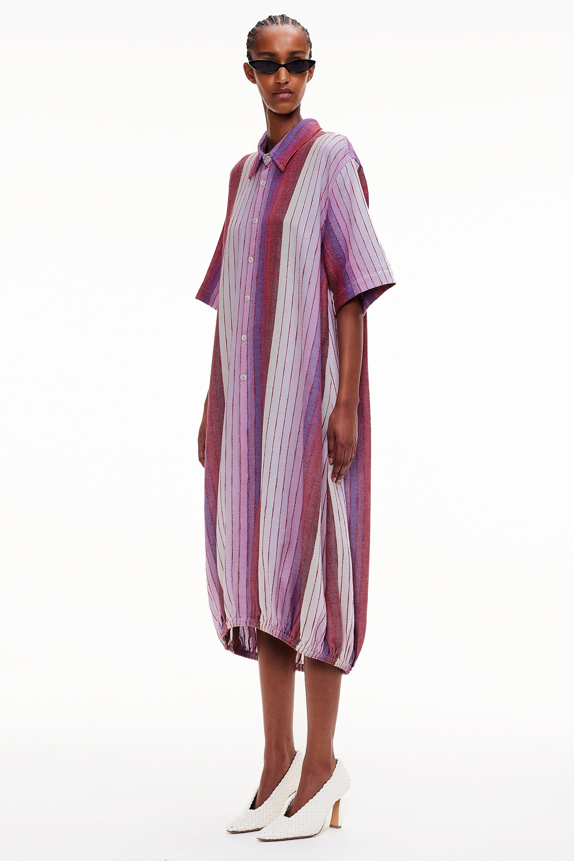 The Balloon Shirt Dress - Stripe 63