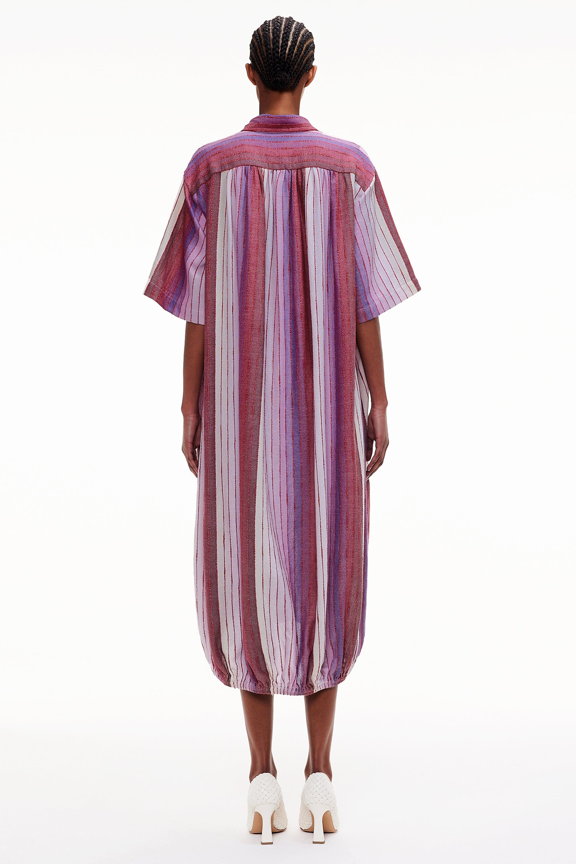 The Balloon Shirt Dress - Stripe 63