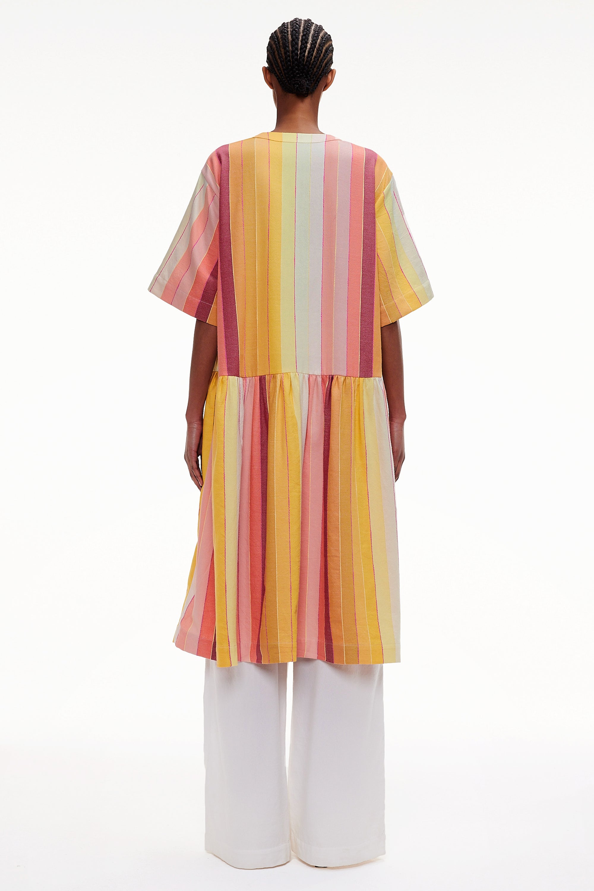 The Gathered Waist Dress - Stripe 82
