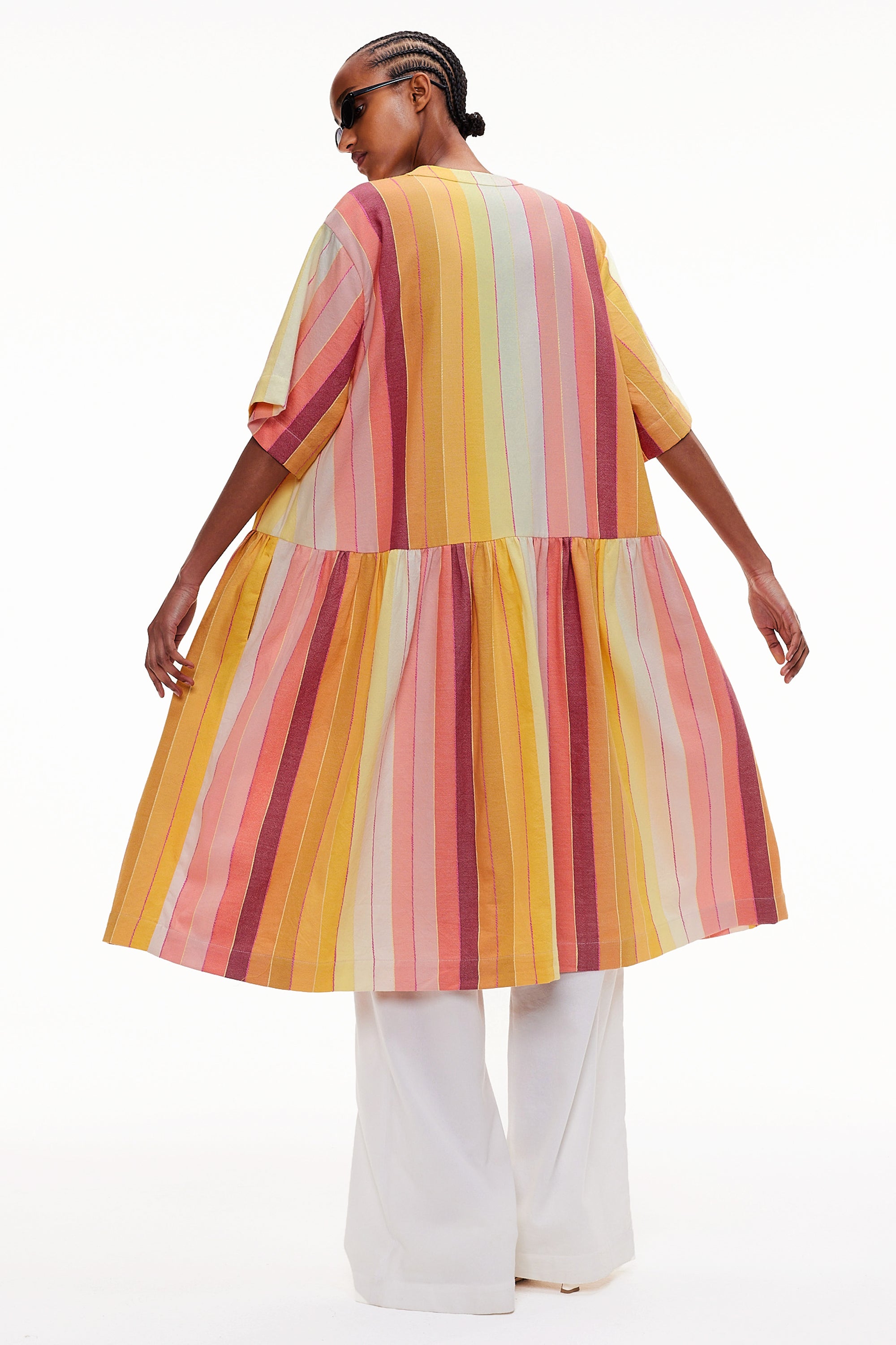 The Gathered Waist Dress - Stripe 82