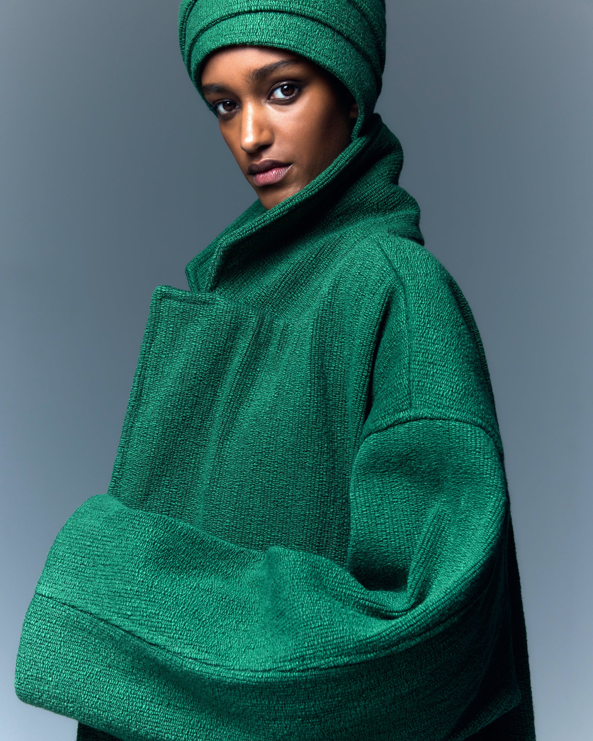 The Blanket Coat : Eden Green Boucle