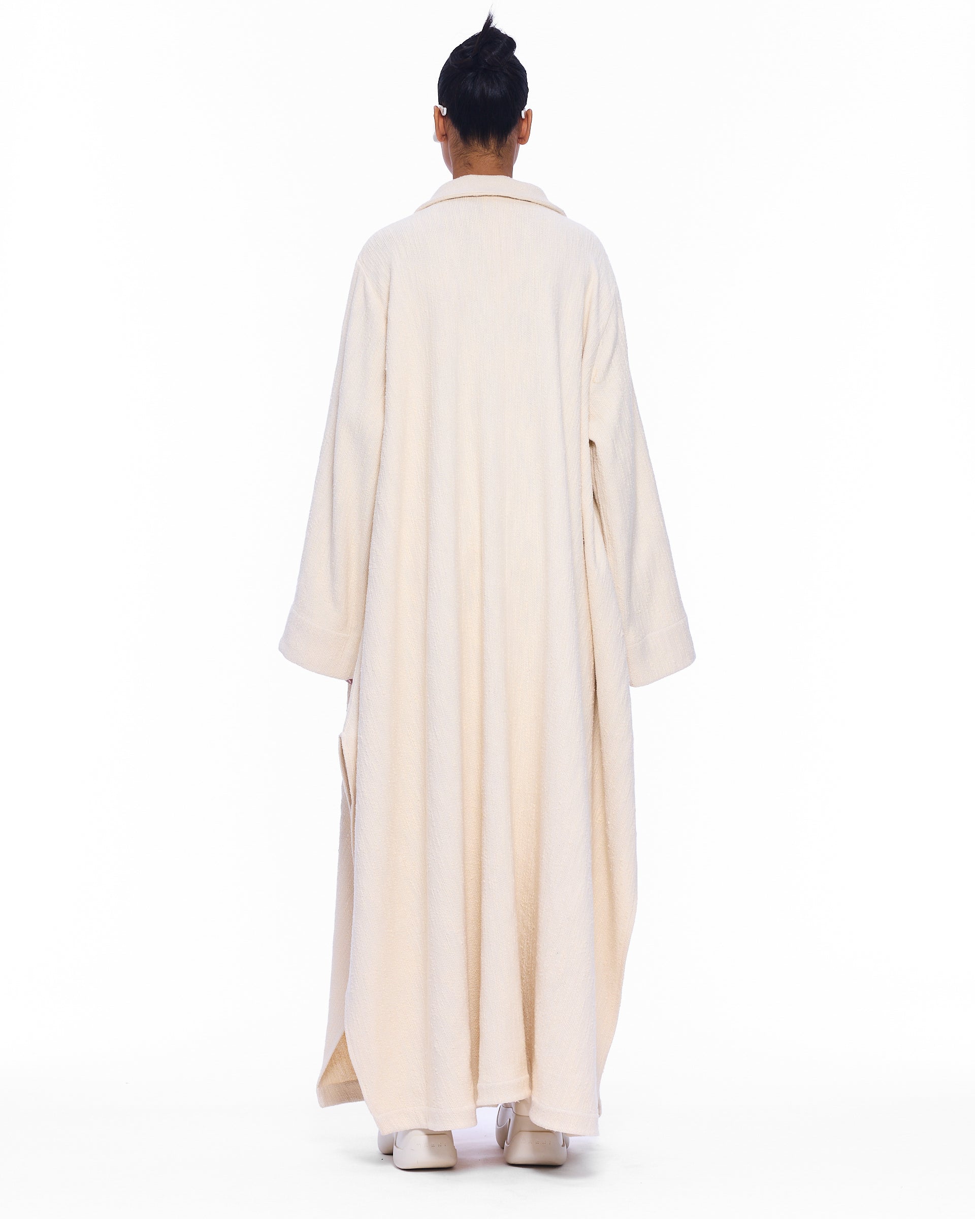 The V-Neck Caftan : Ecru Flamme