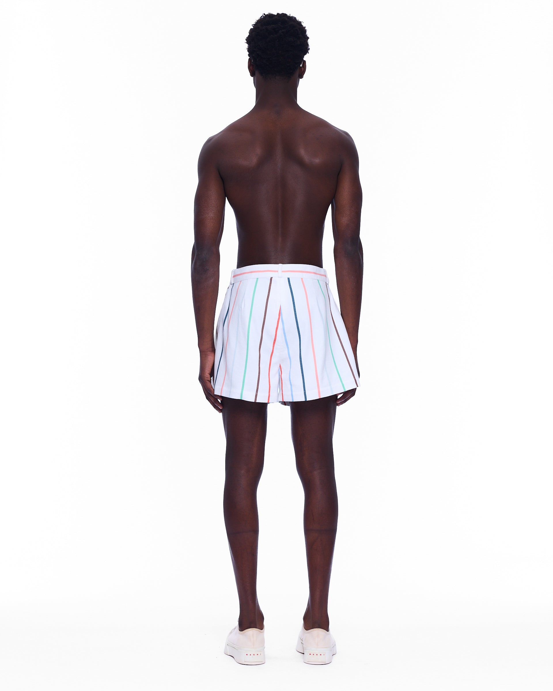 The Mid Rise Pleated Short : Stripe 3