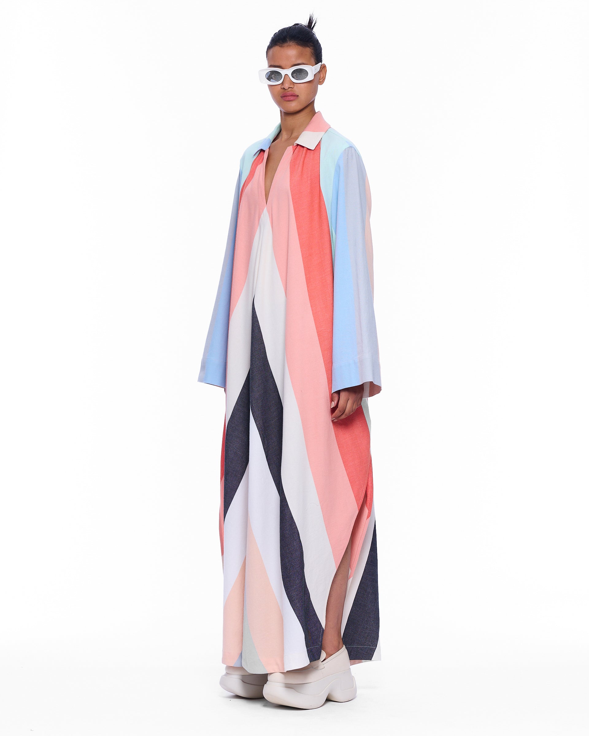 The V-Neck Caftan : Stripe 36