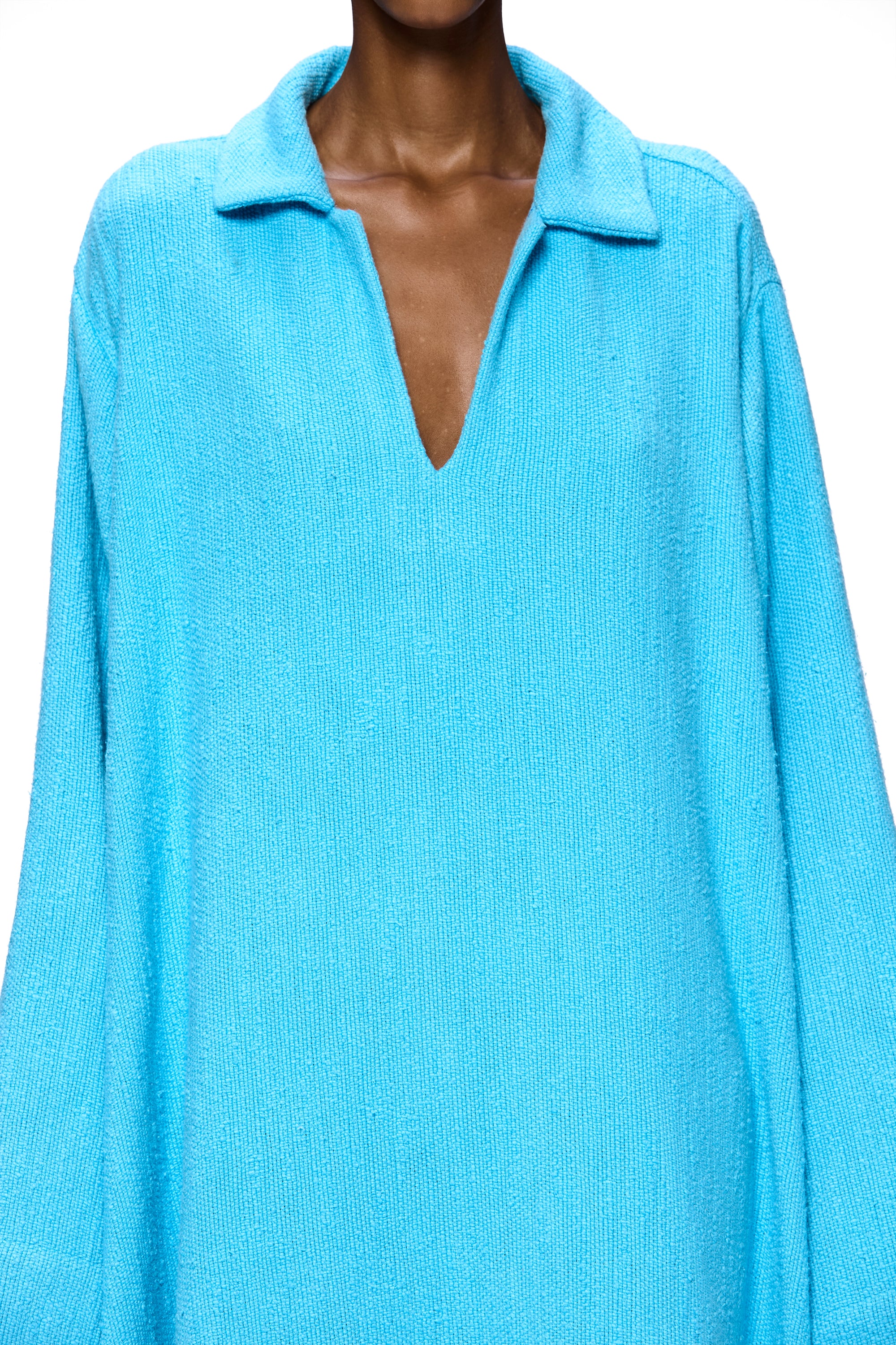 The V-Neck Caftan : Blue Ciel Flamme